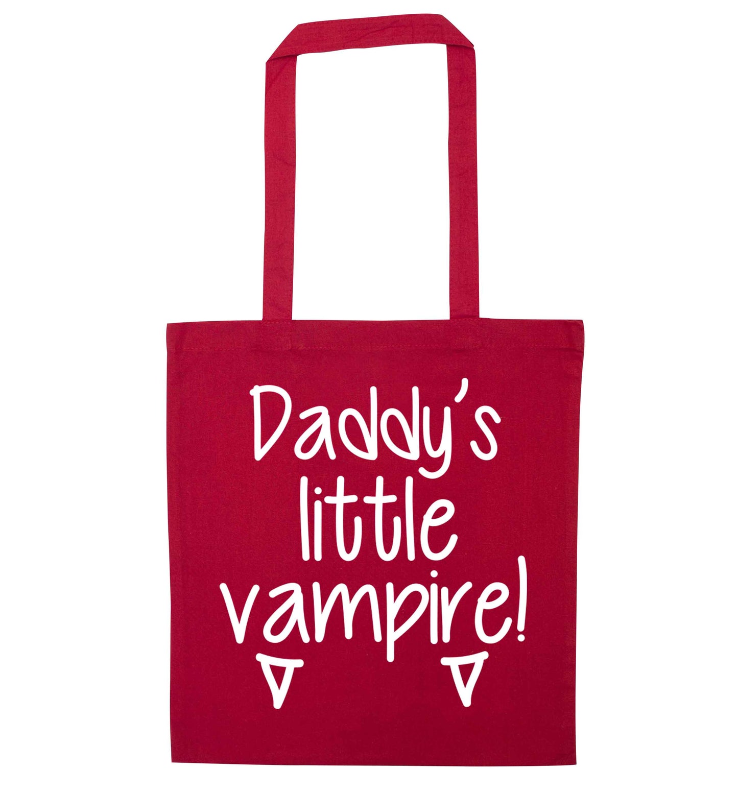 Daddy's little vampire red tote bag