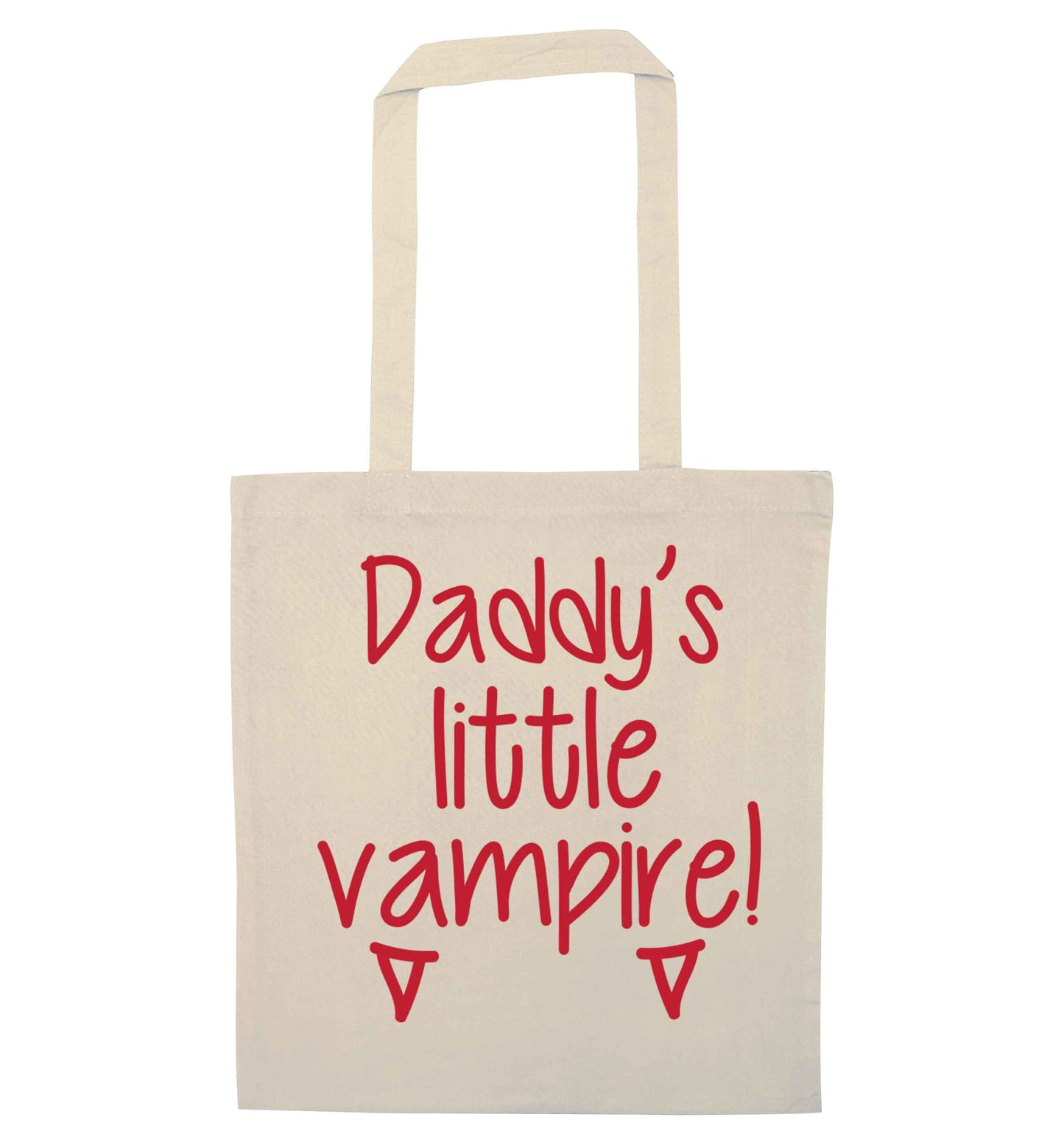 Daddy's little vampire natural tote bag