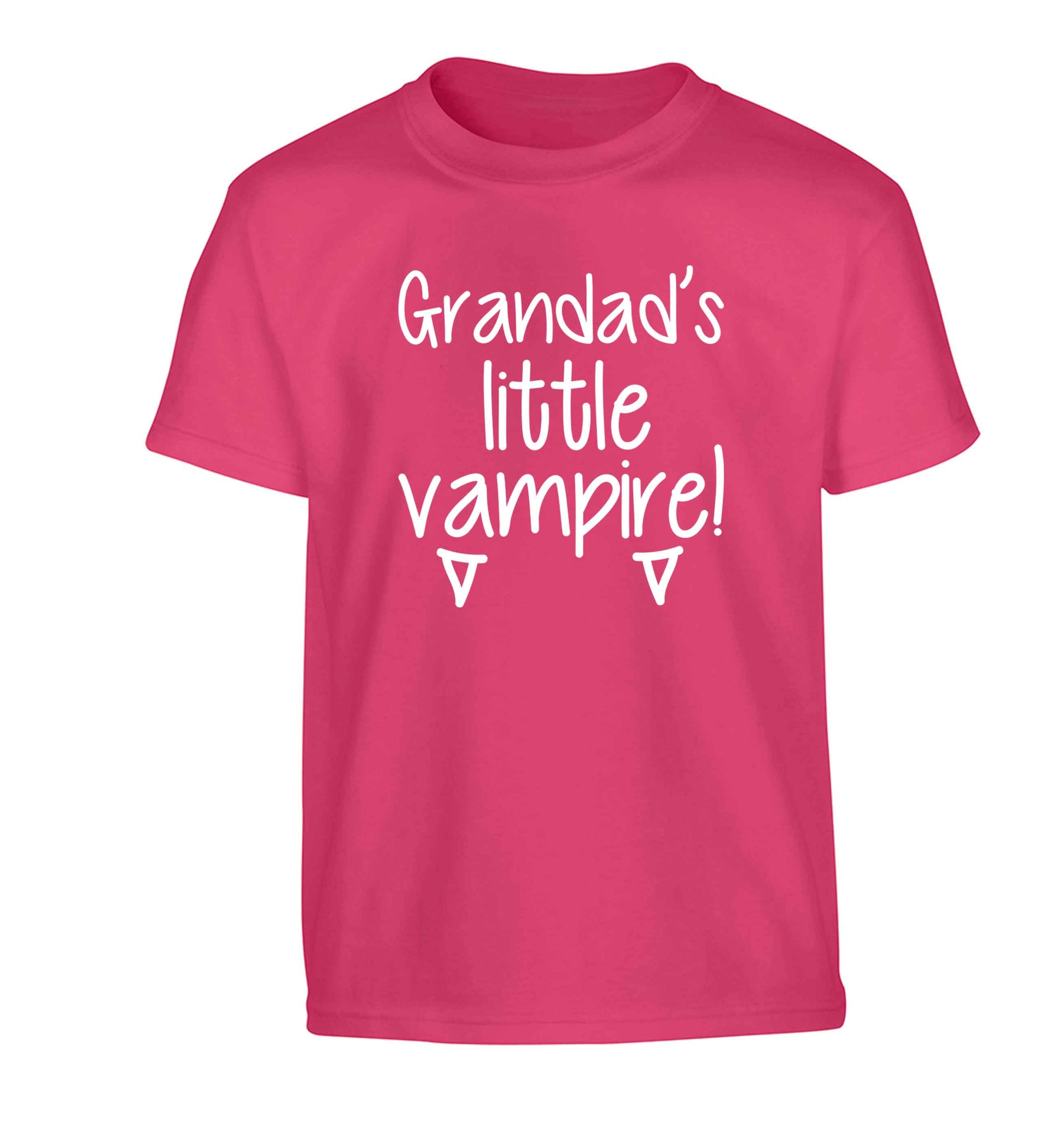 Grandad's little vampire Children's pink Tshirt 12-13 Years