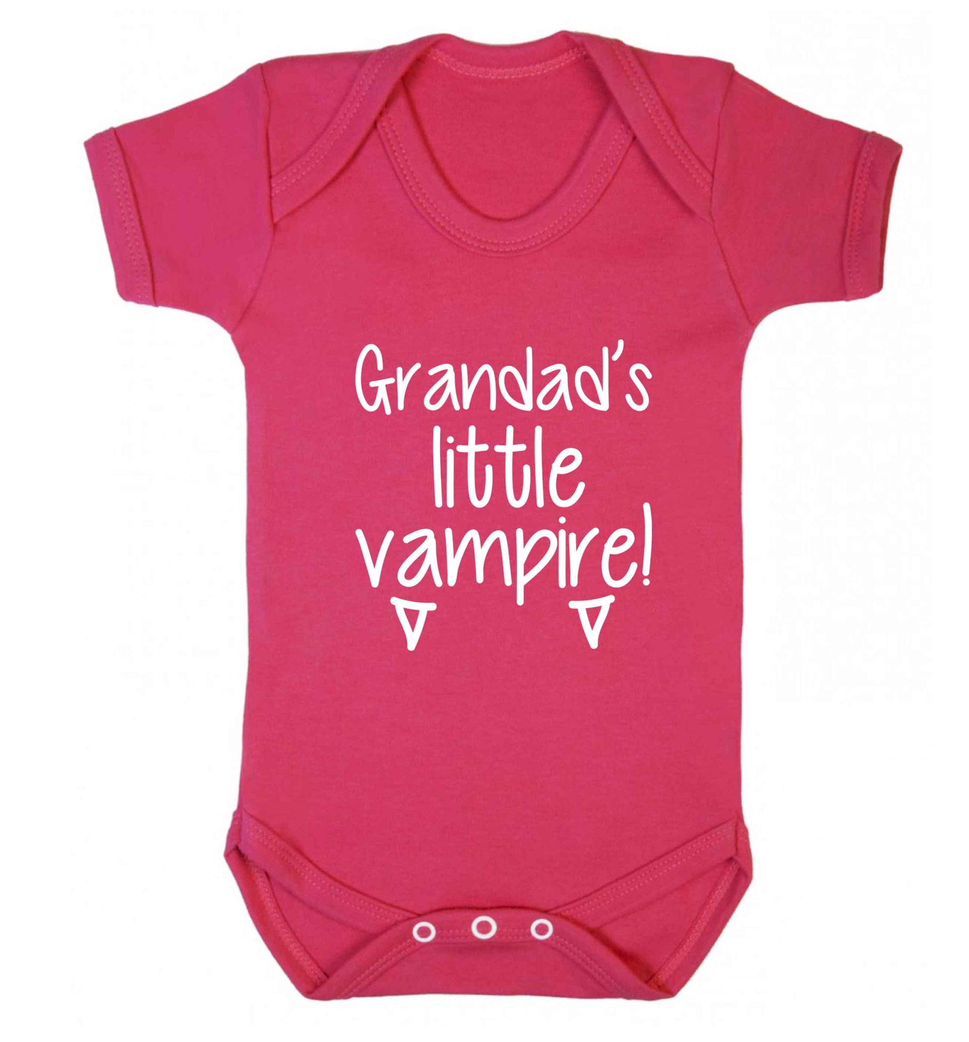 Grandad's little vampire baby vest dark pink 18-24 months
