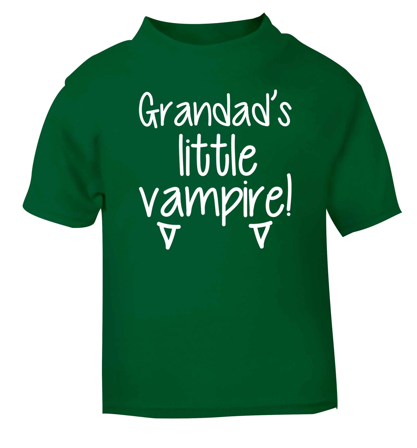 Grandad's little vampire green baby toddler Tshirt 2 Years