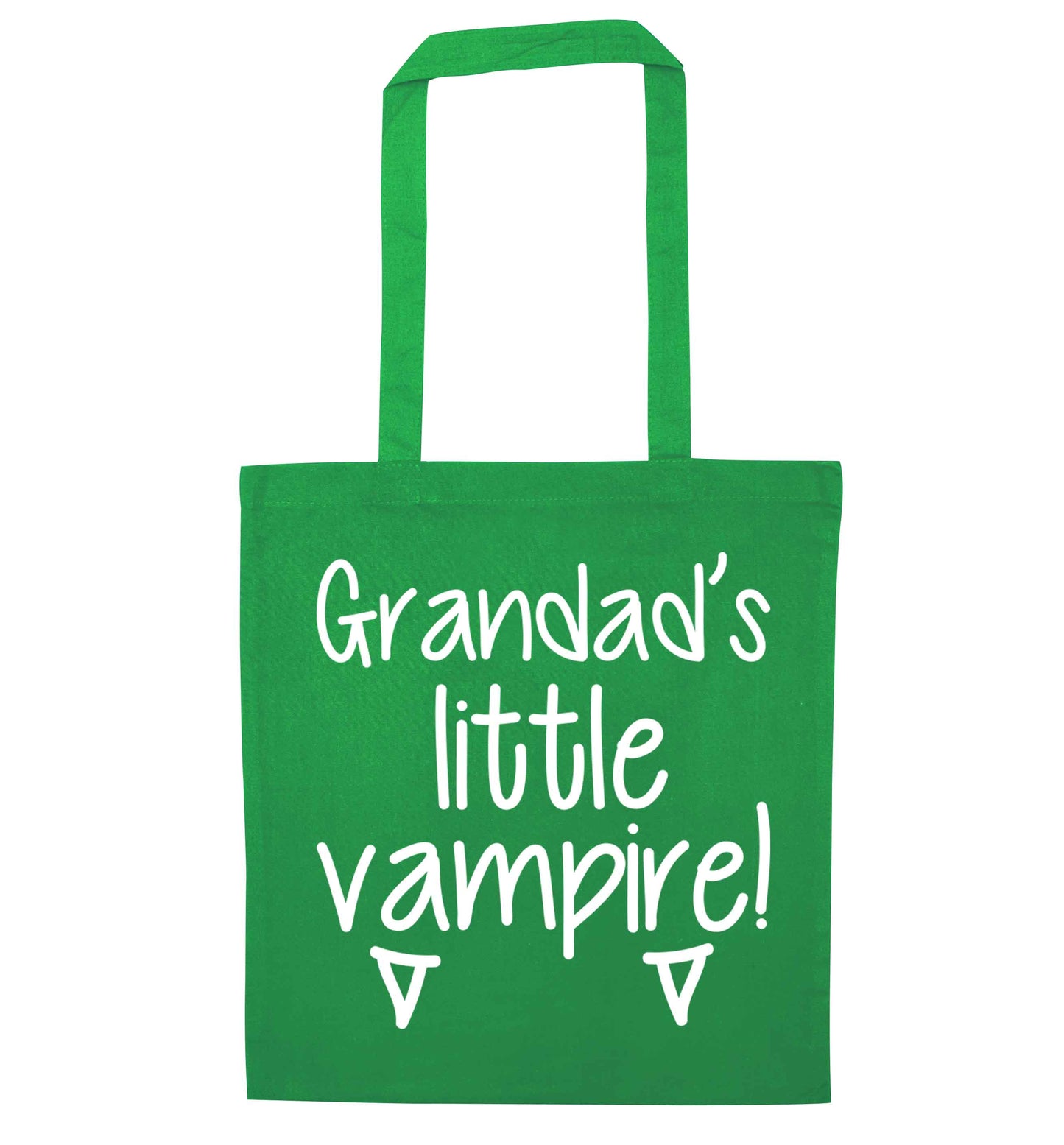Grandad's little vampire green tote bag