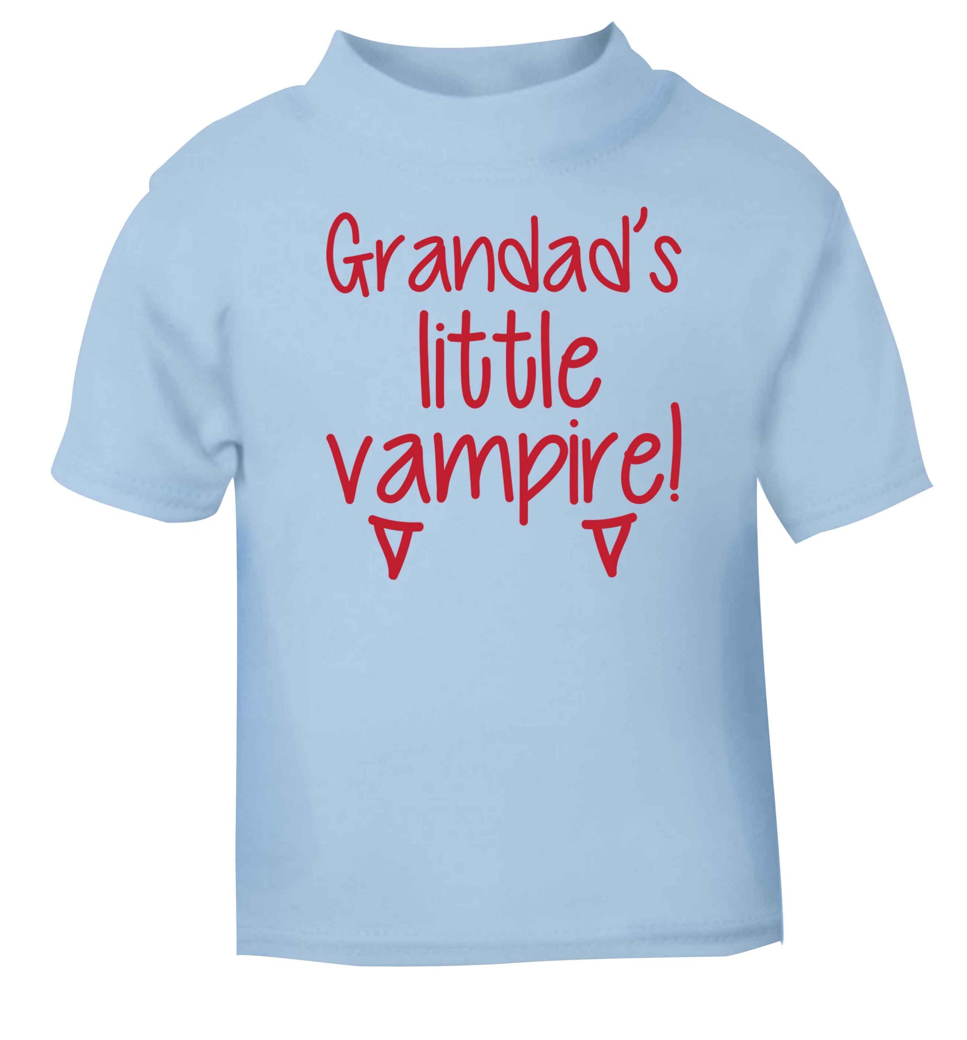 Grandad's little vampire light blue baby toddler Tshirt 2 Years