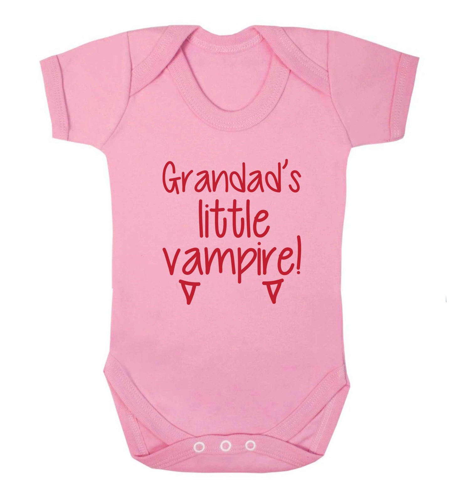 Grandad's little vampire baby vest pale pink 18-24 months