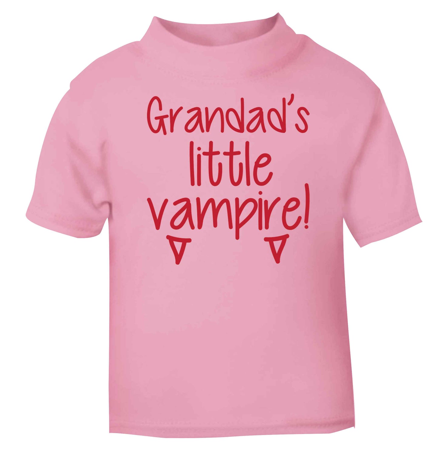 Grandad's little vampire light pink baby toddler Tshirt 2 Years