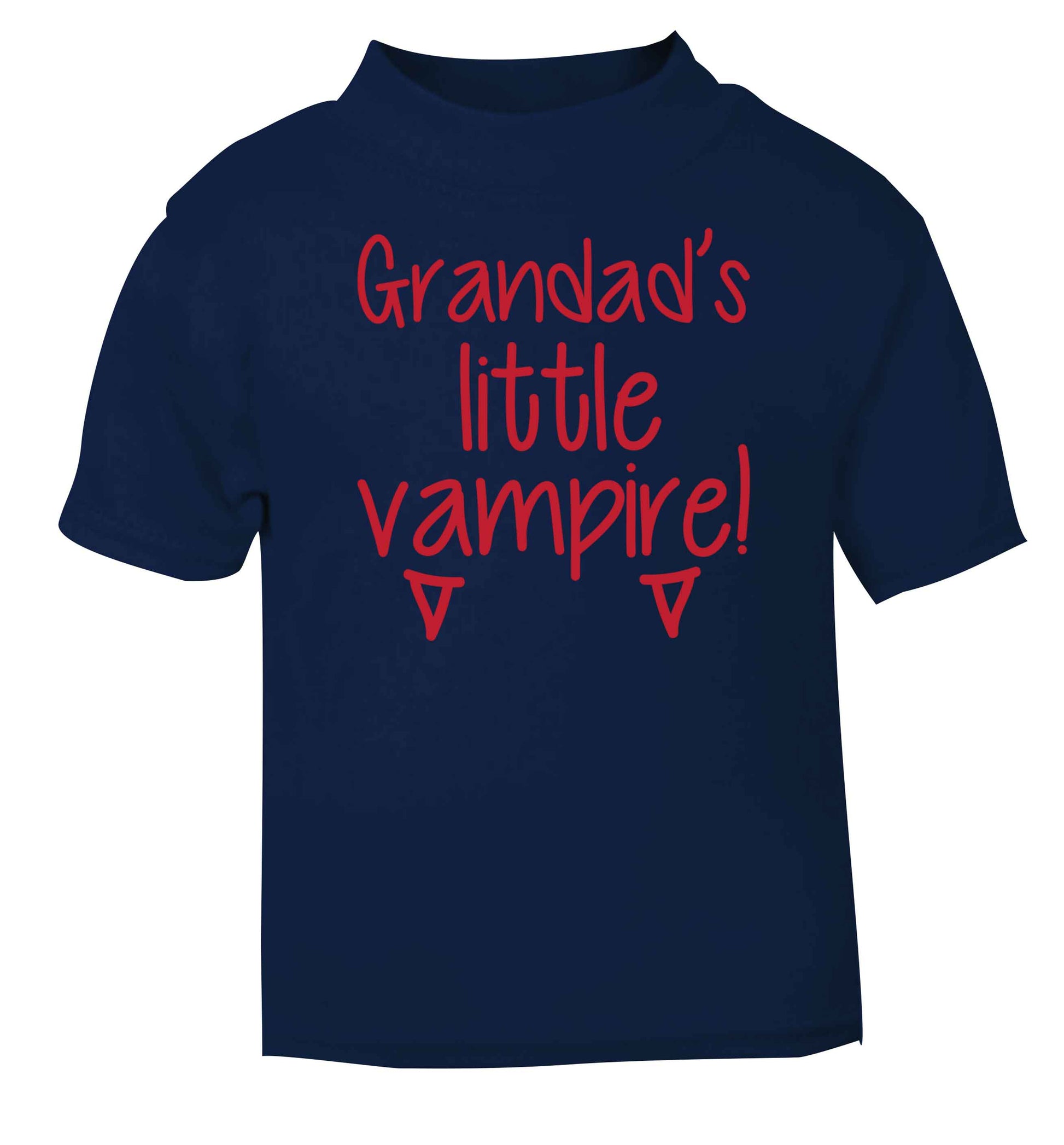 Grandad's little vampire navy baby toddler Tshirt 2 Years