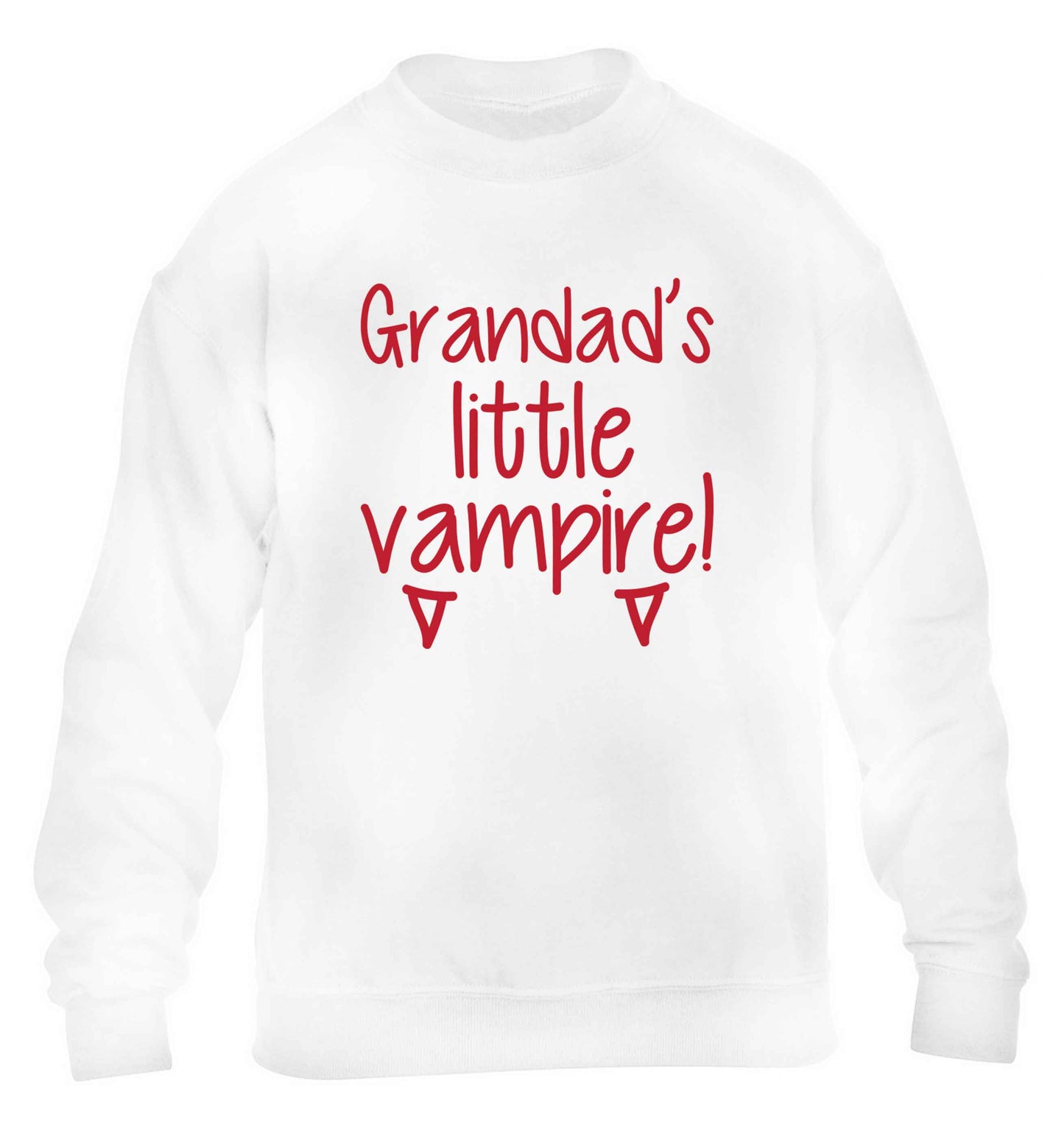 Grandad's little vampire children's white sweater 12-13 Years