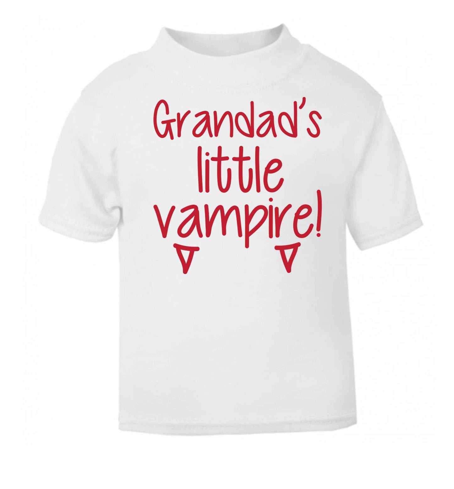 Grandad's little vampire white baby toddler Tshirt 2 Years