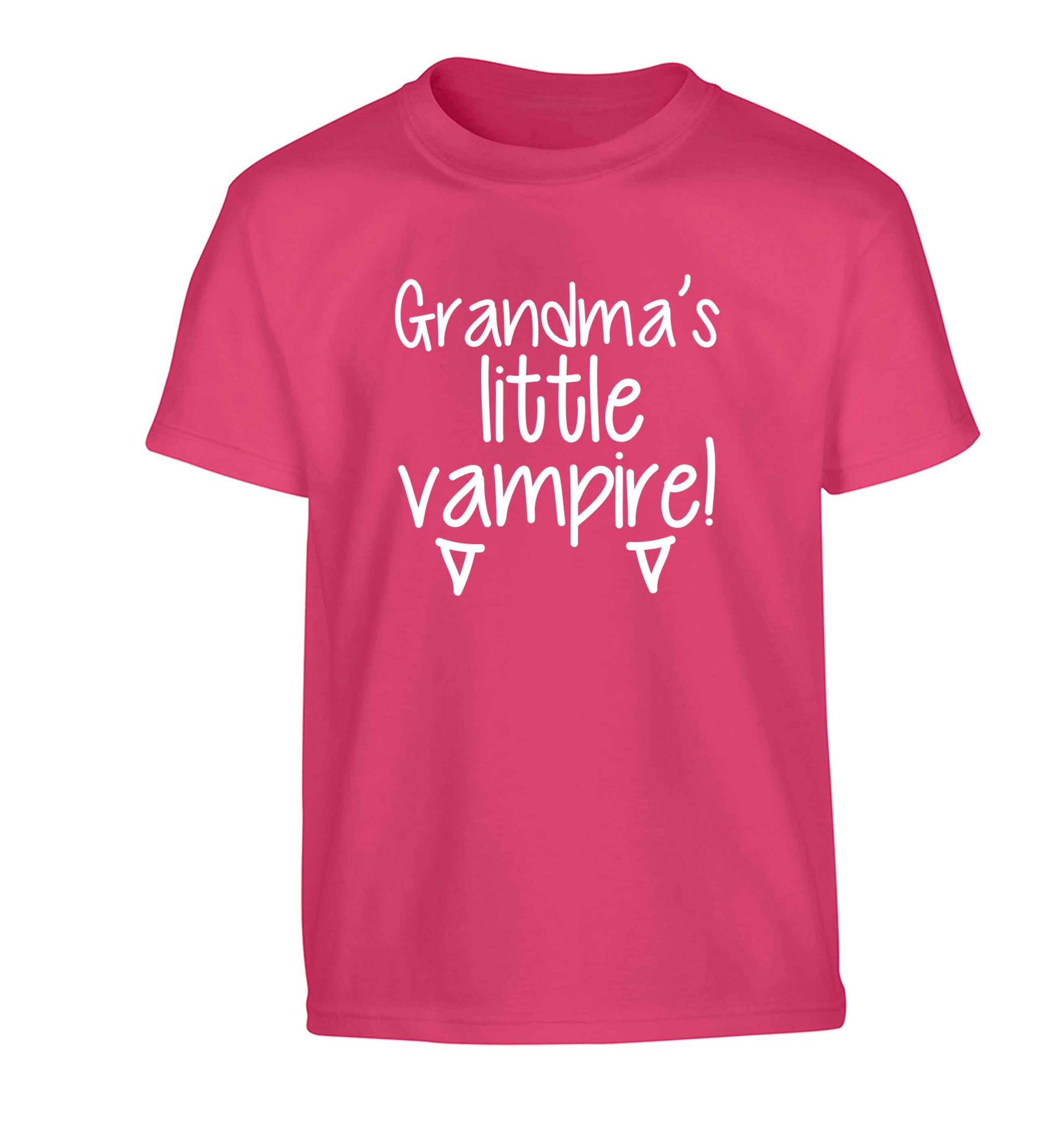 Grandma's little vampire Children's pink Tshirt 12-13 Years