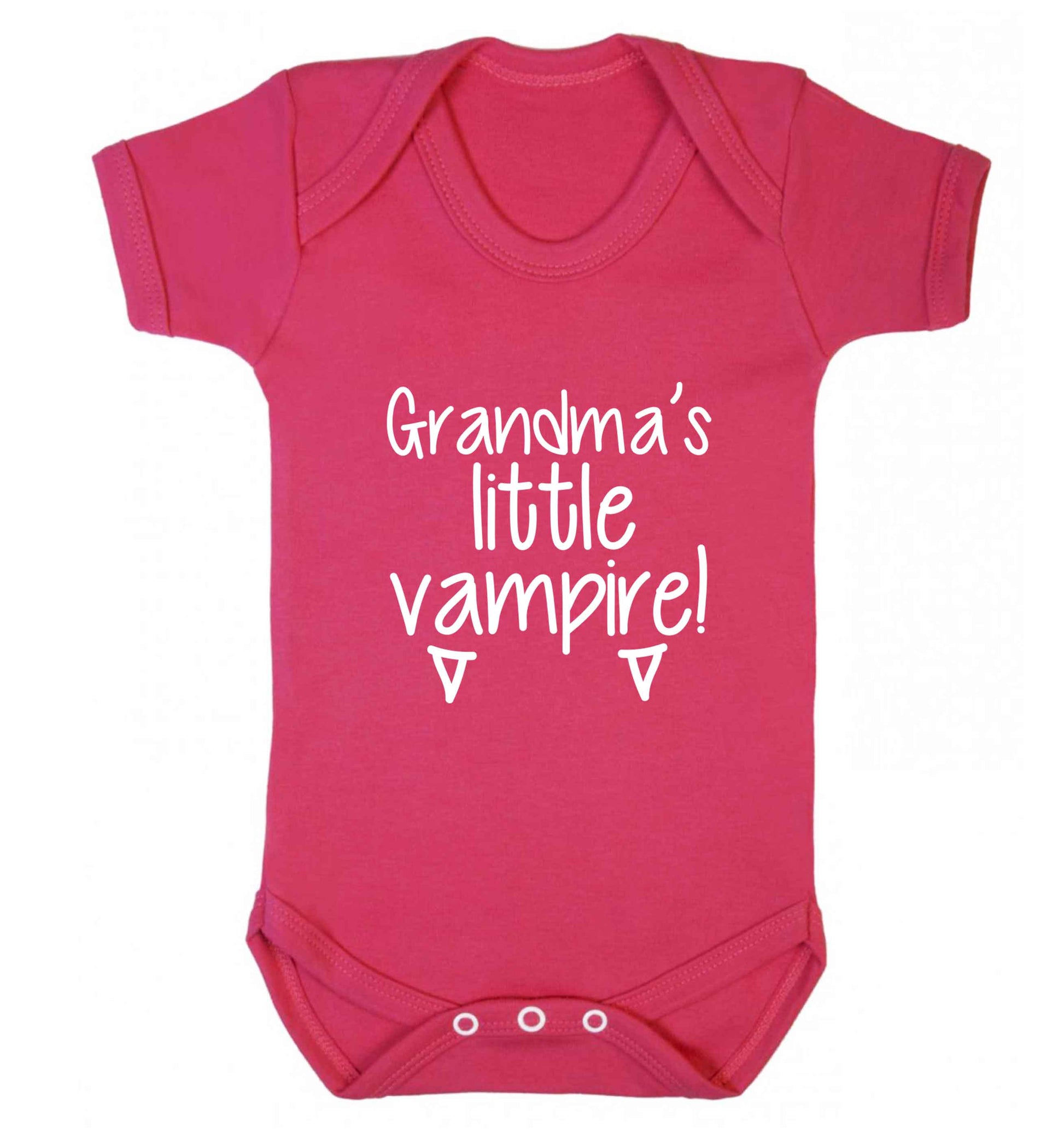 Grandma's little vampire baby vest dark pink 18-24 months