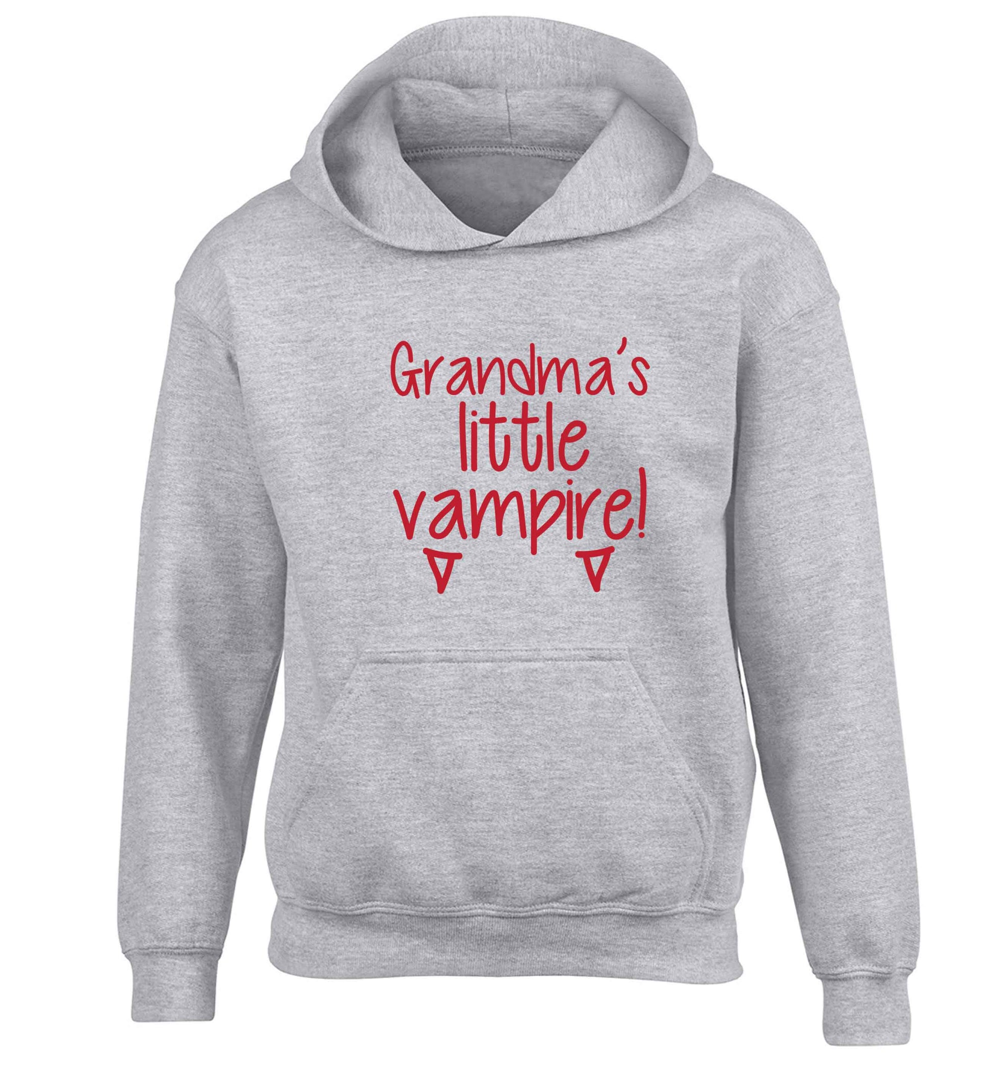Grandma's little vampire children's grey hoodie 12-13 Years