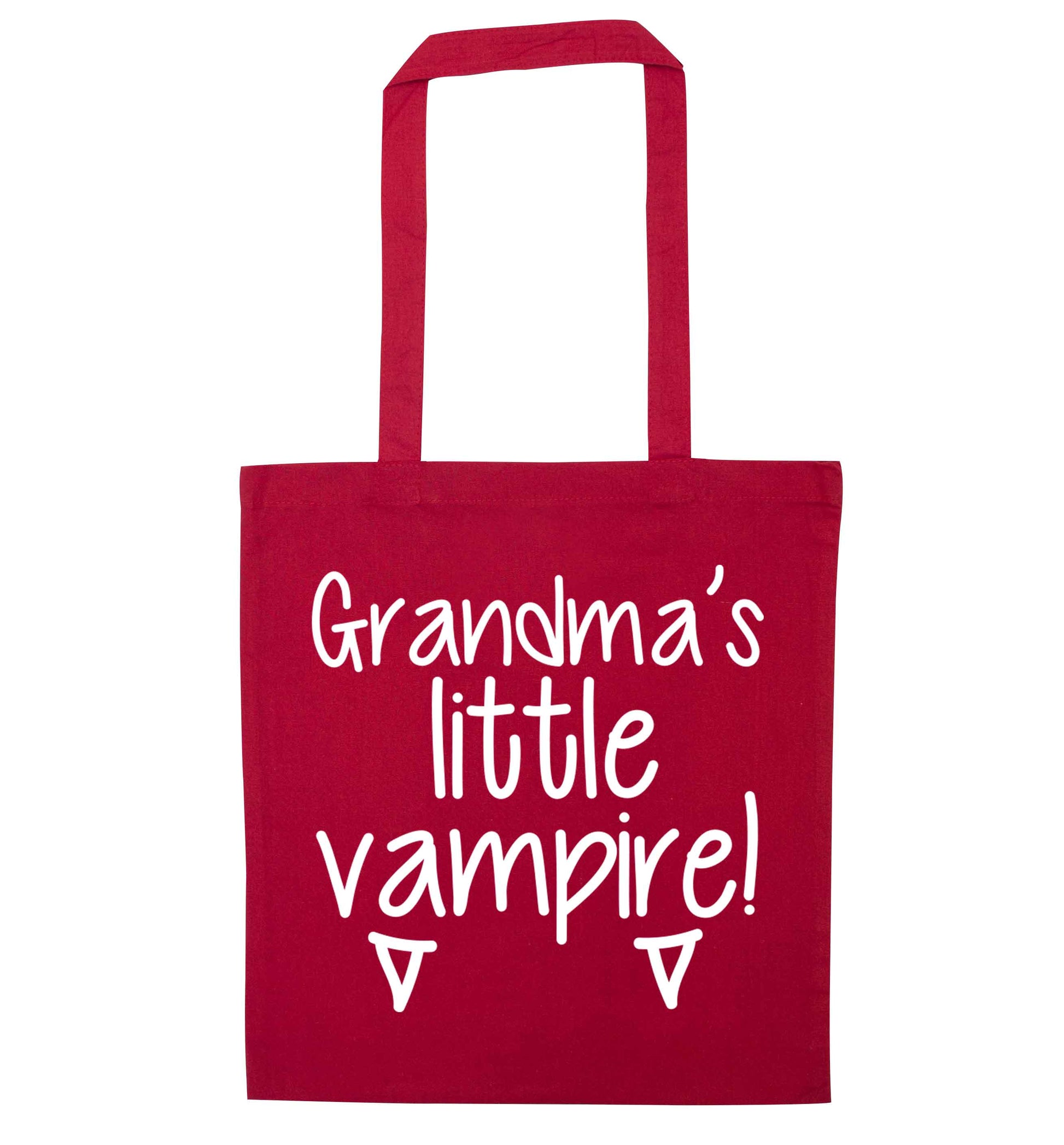 Grandma's little vampire red tote bag
