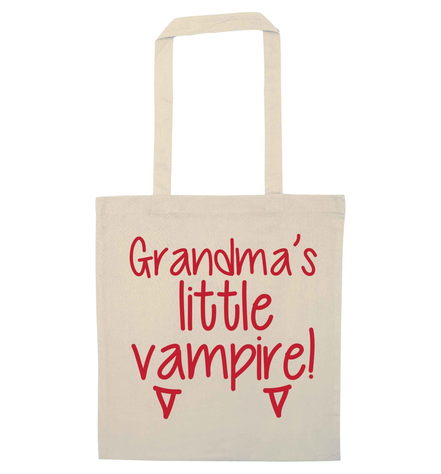 Grandma's little vampire natural tote bag