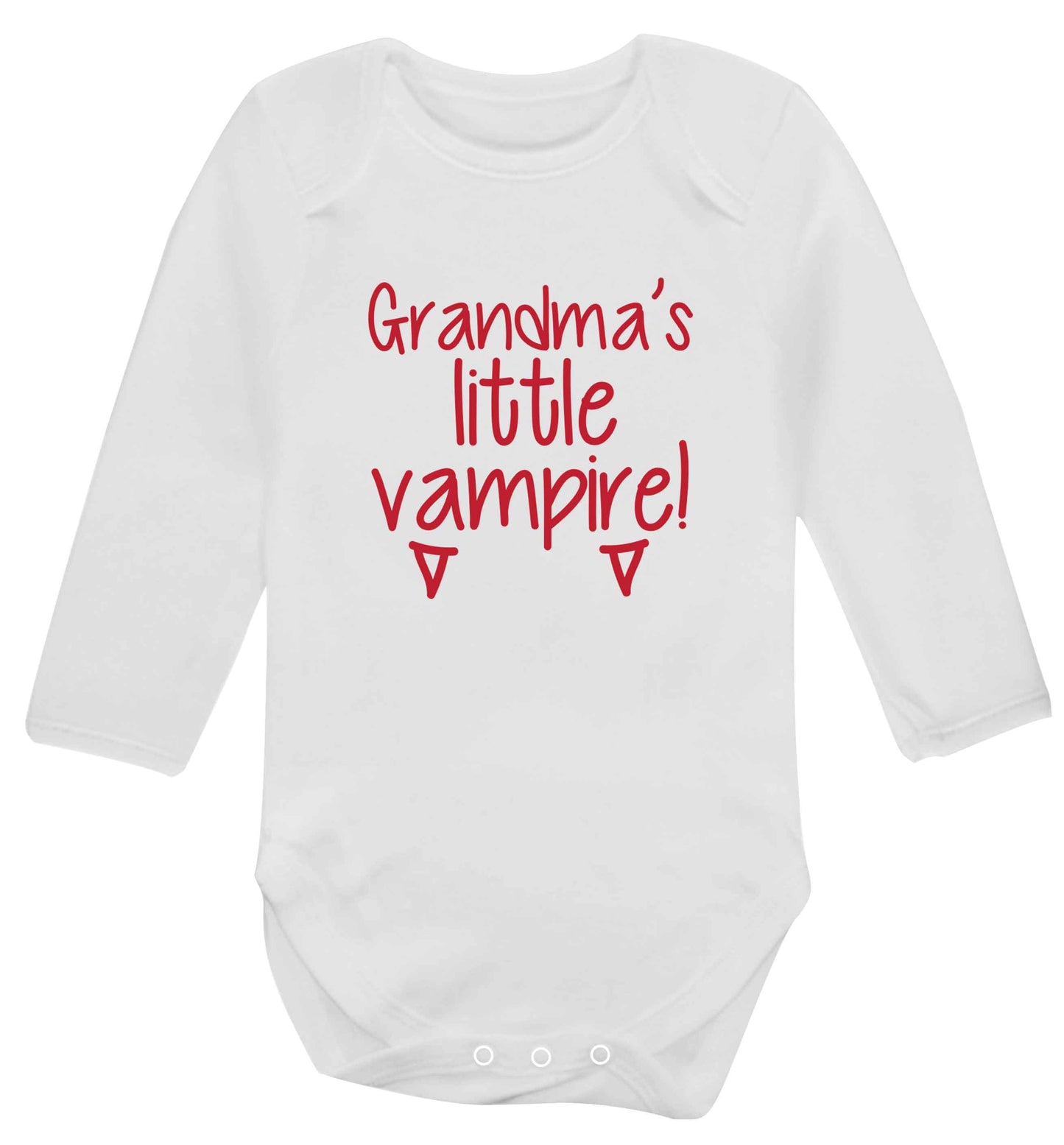 Grandma's little vampire baby vest long sleeved white 6-12 months
