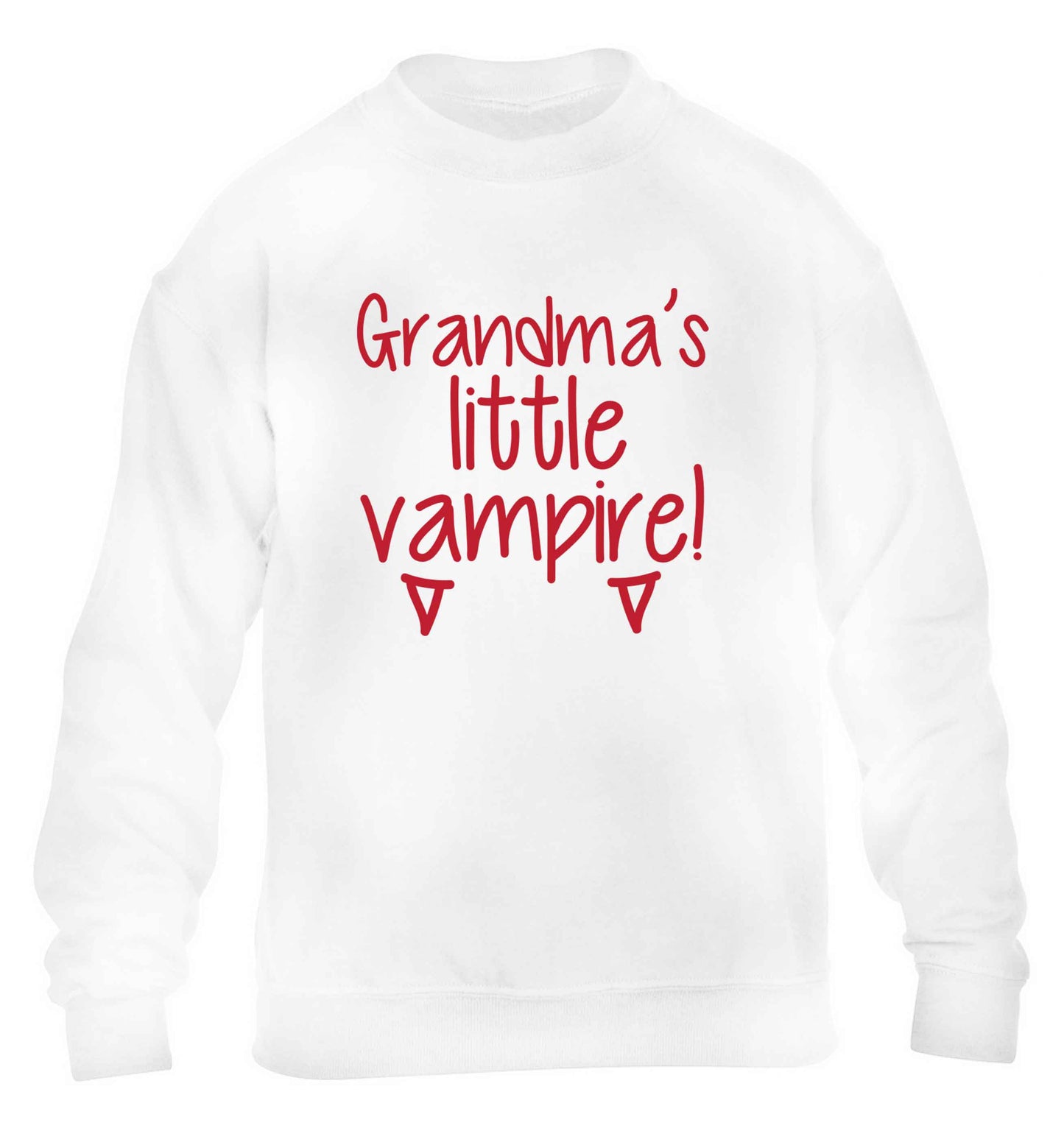 Grandma's little vampire children's white sweater 12-13 Years
