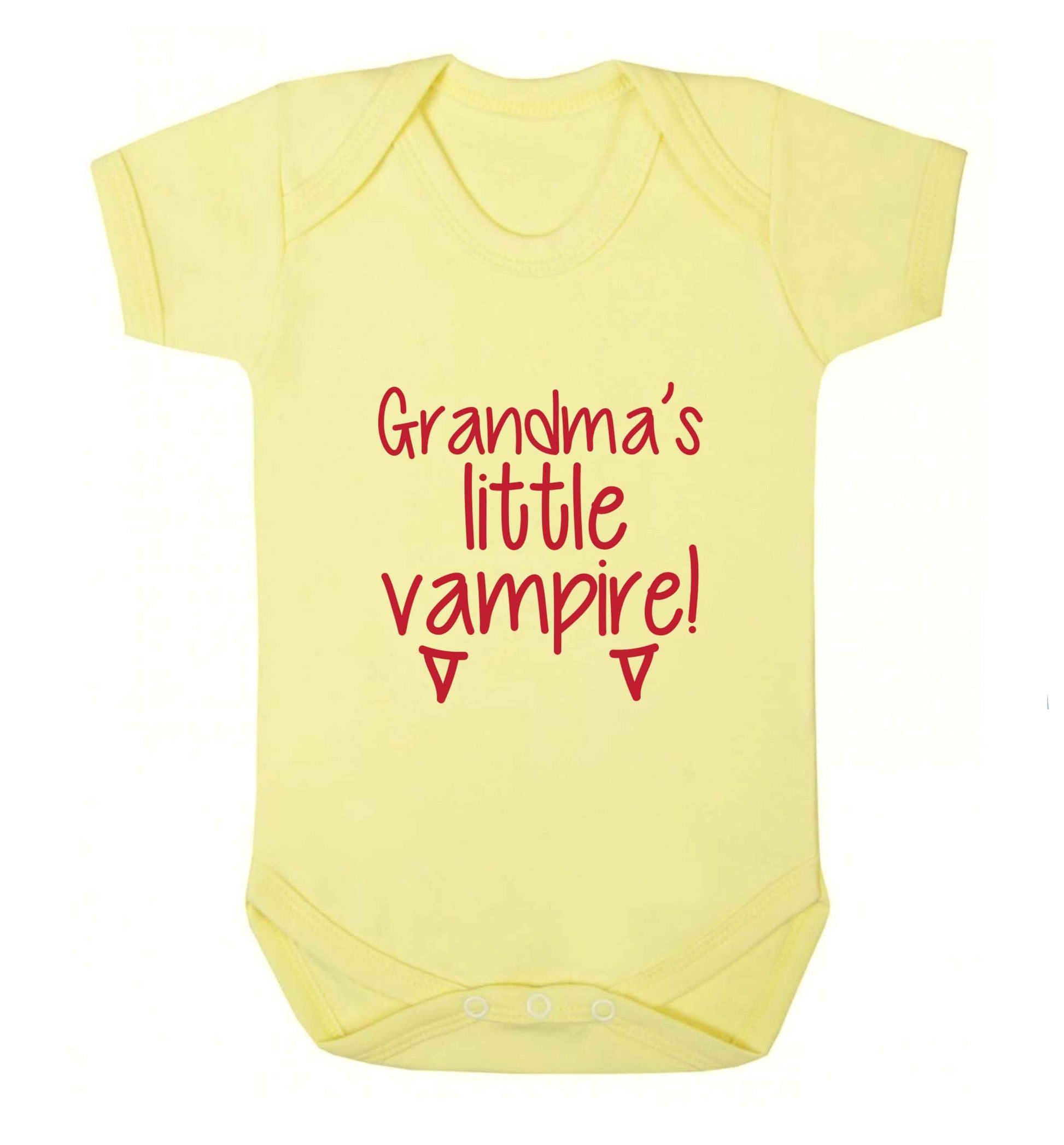 Grandma's little vampire baby vest pale yellow 18-24 months