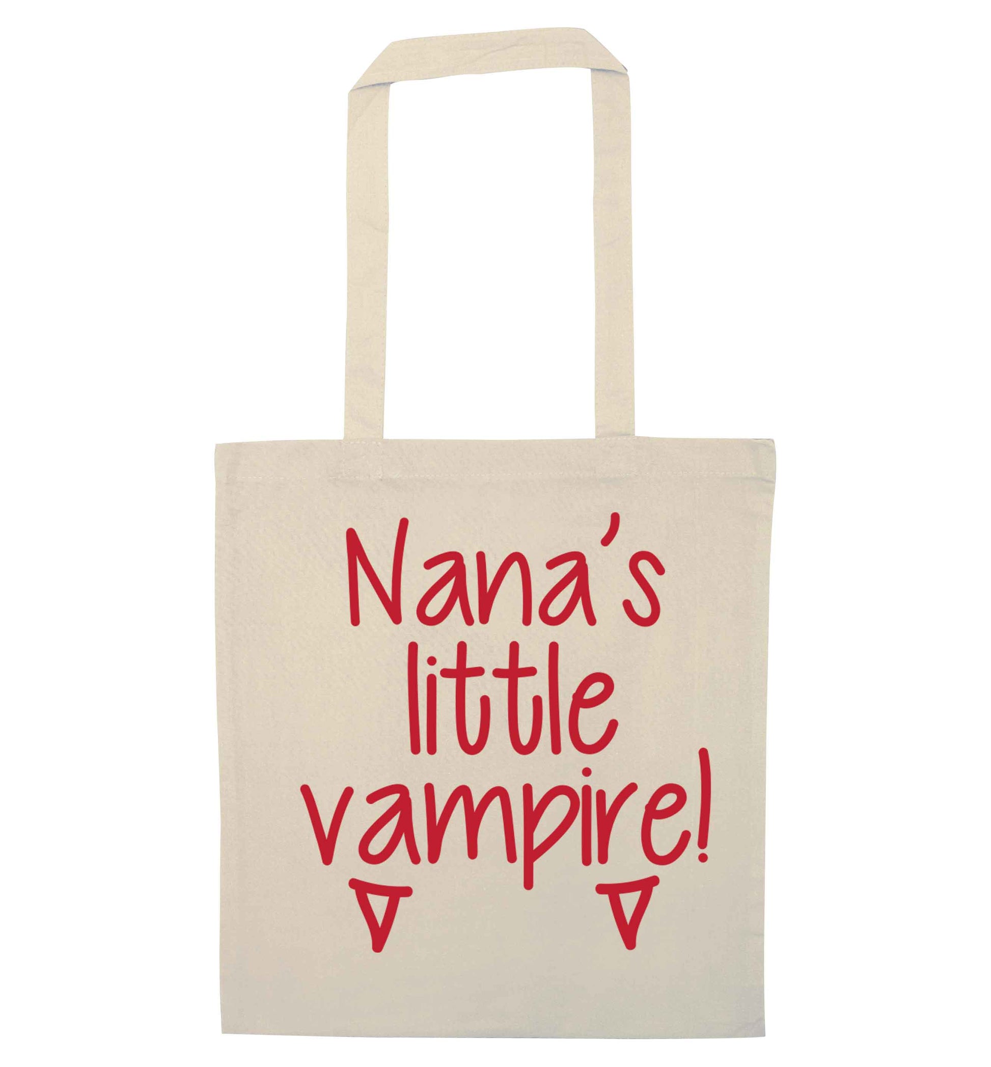 Nana's little vampire natural tote bag