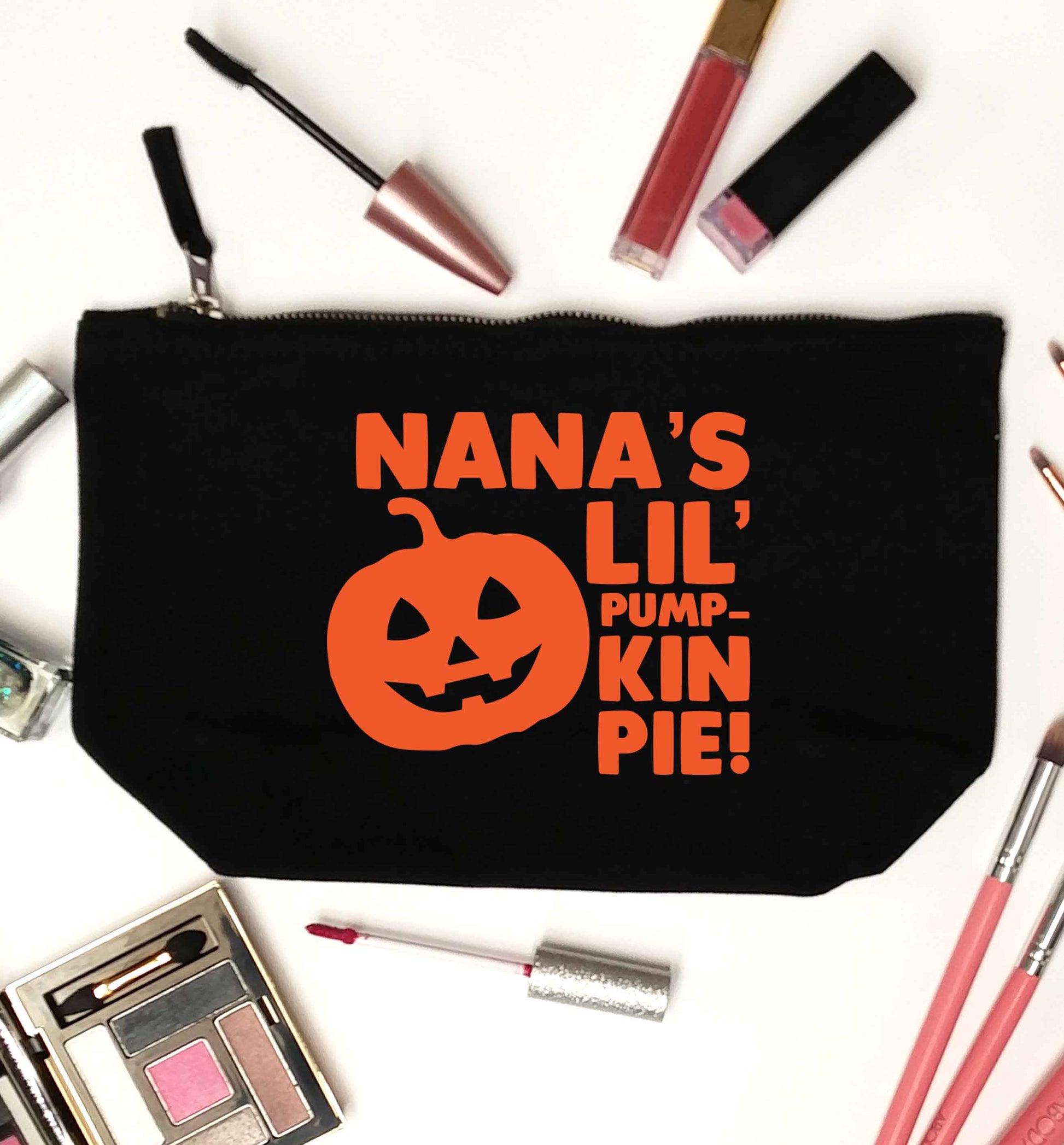 Nana's lil' pumpkin pie black makeup bag