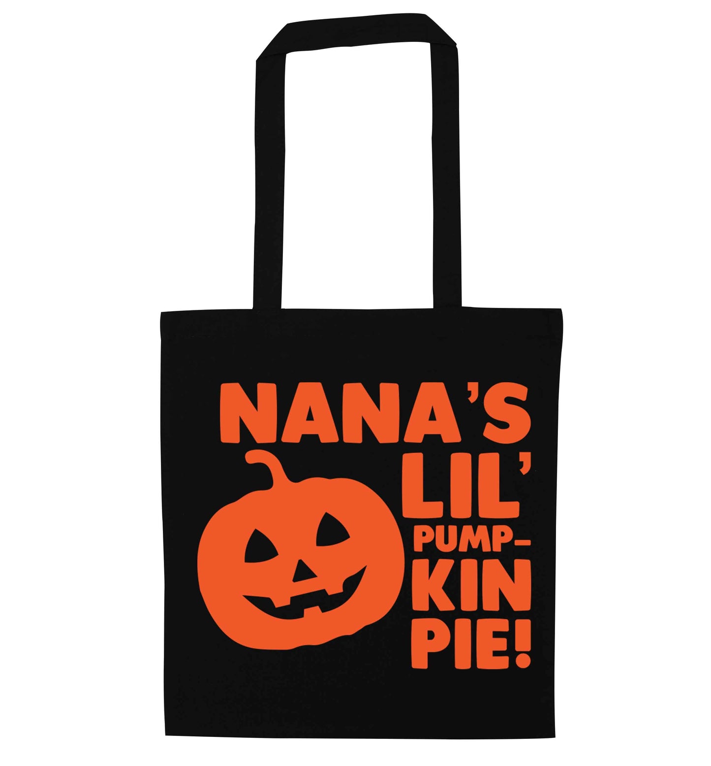 Nana's lil' pumpkin pie black tote bag