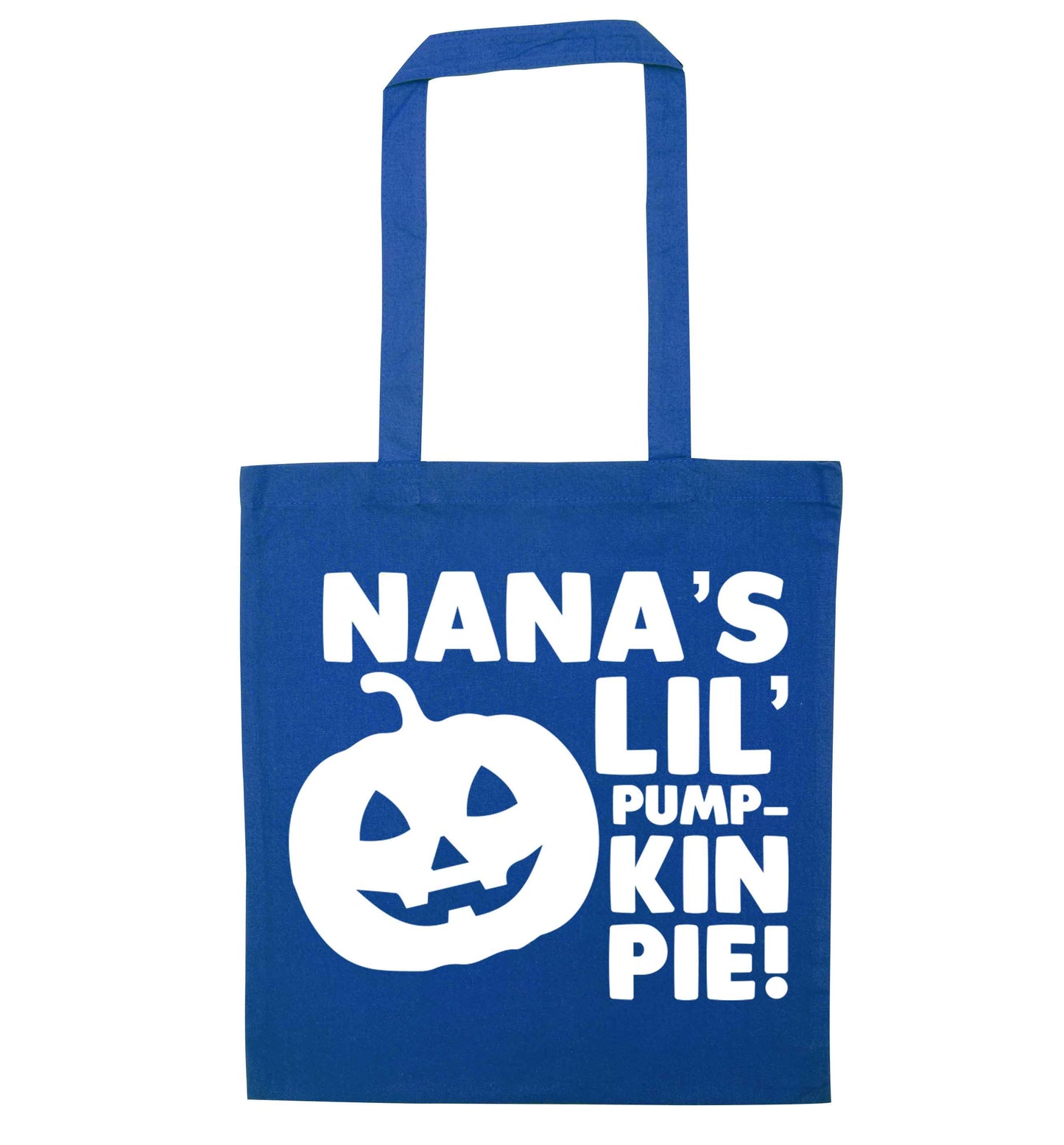 Nana's lil' pumpkin pie blue tote bag