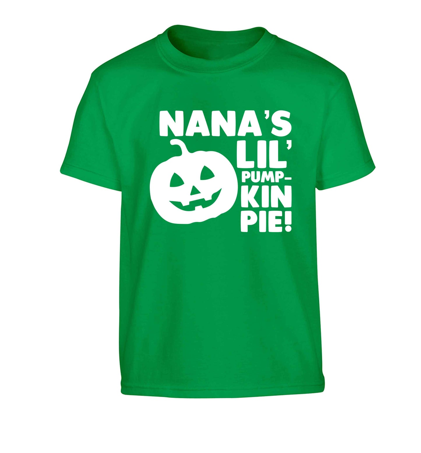 Nana's lil' pumpkin pie Children's green Tshirt 12-13 Years