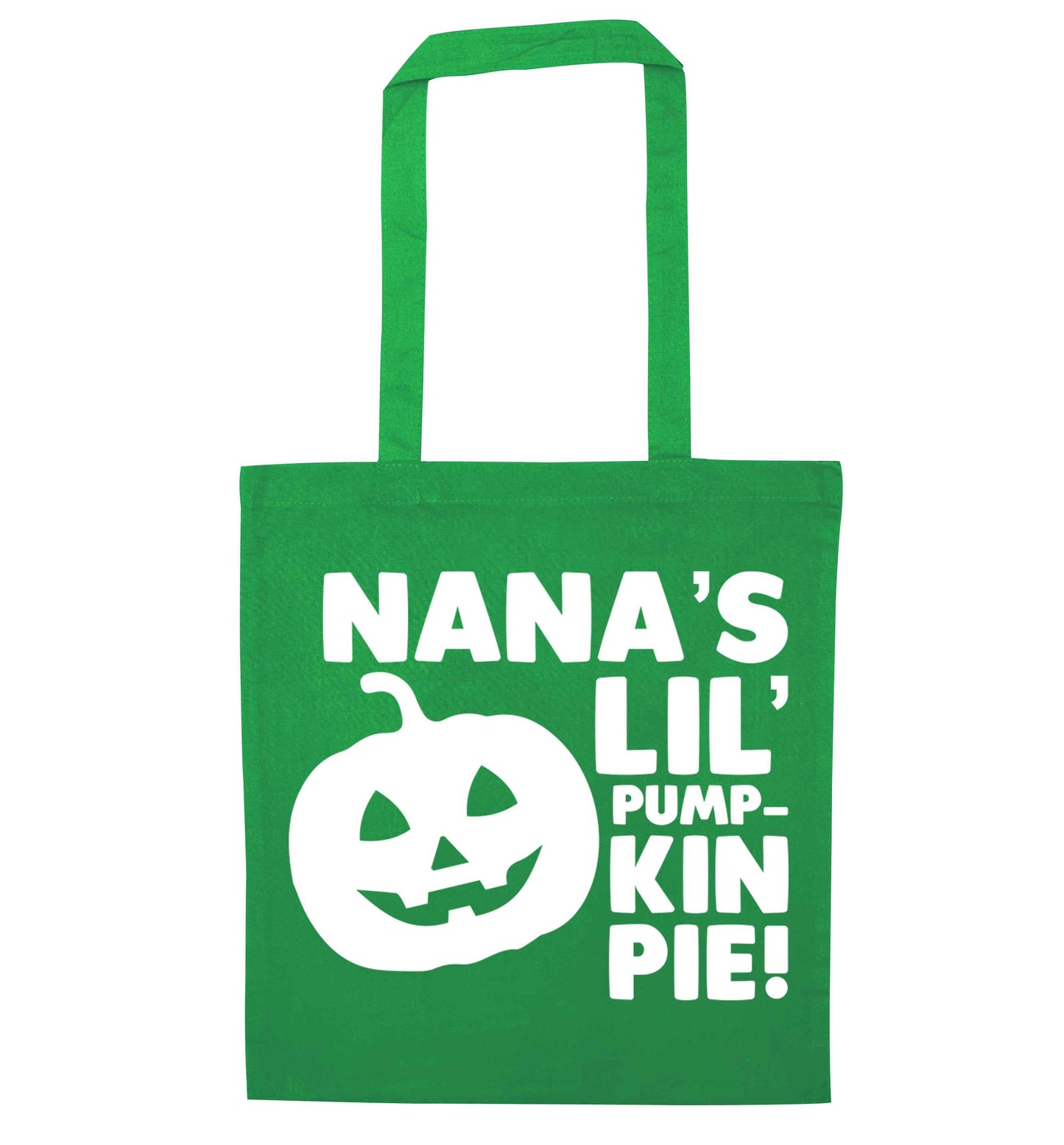 Nana's lil' pumpkin pie green tote bag