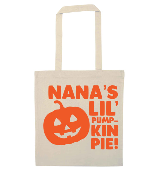 Nana's lil' pumpkin pie natural tote bag