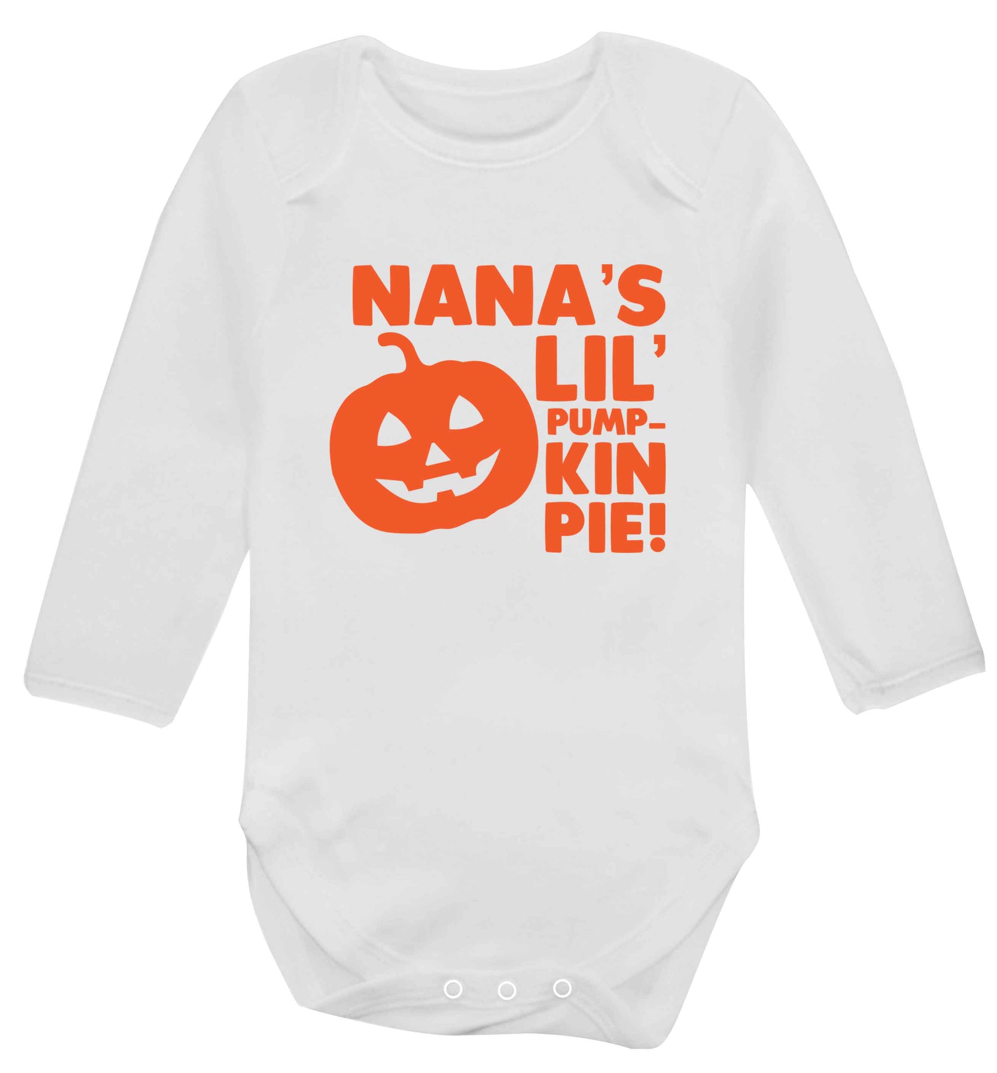Nana's lil' pumpkin pie baby vest long sleeved white 6-12 months