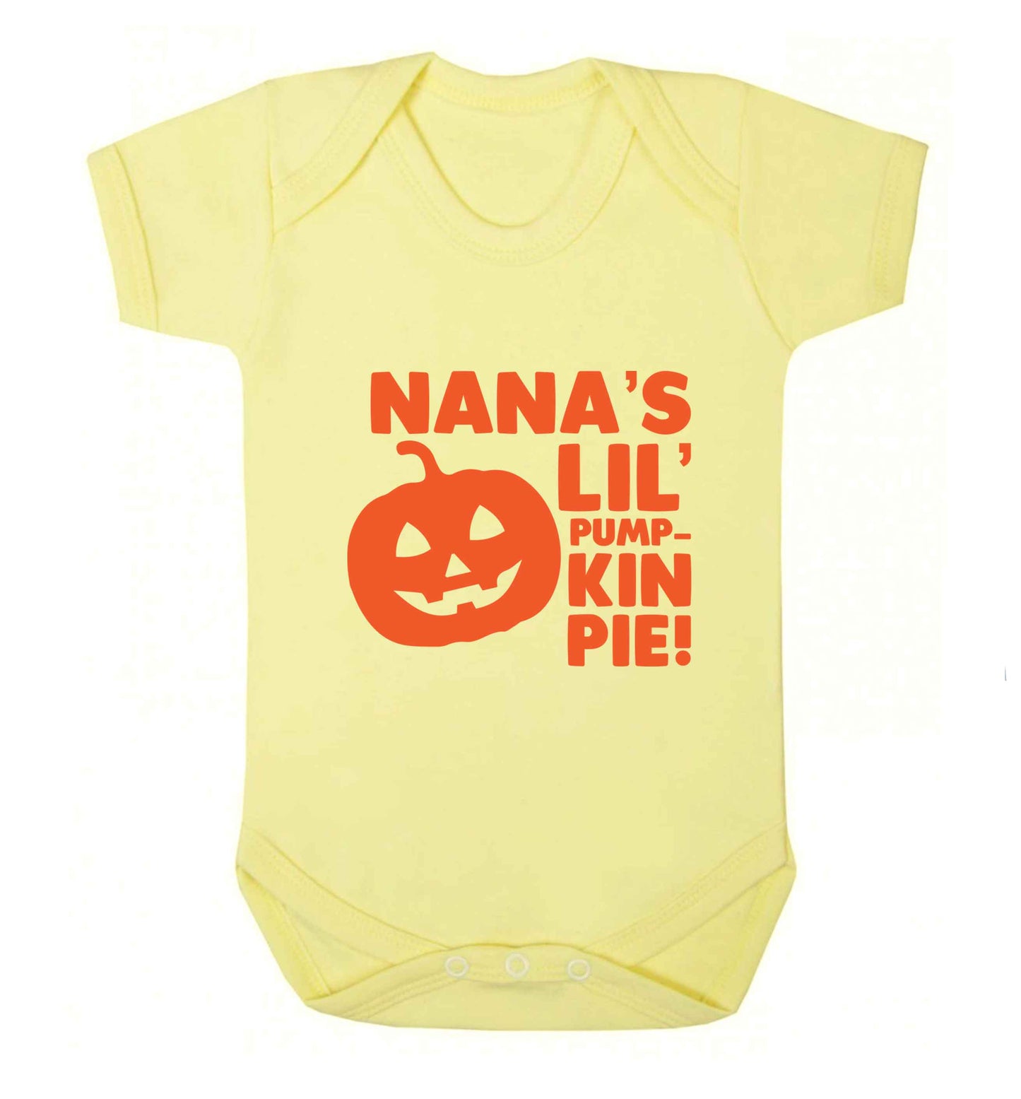 Nana's lil' pumpkin pie baby vest pale yellow 18-24 months