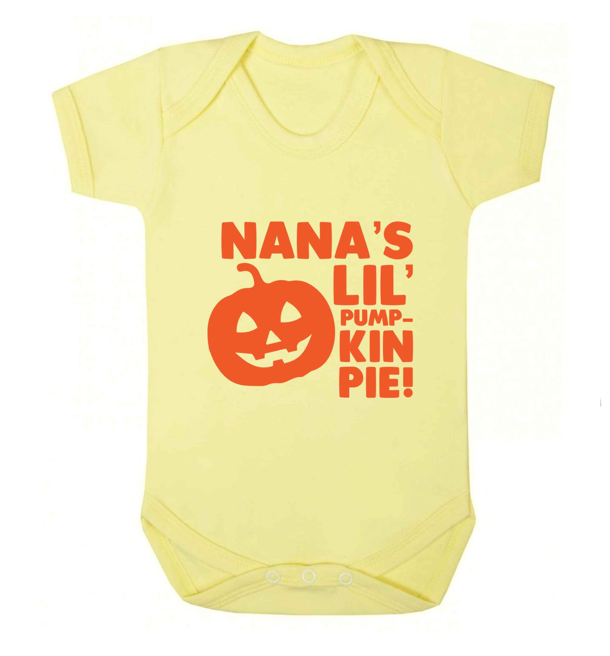 Nana's lil' pumpkin pie baby vest pale yellow 18-24 months