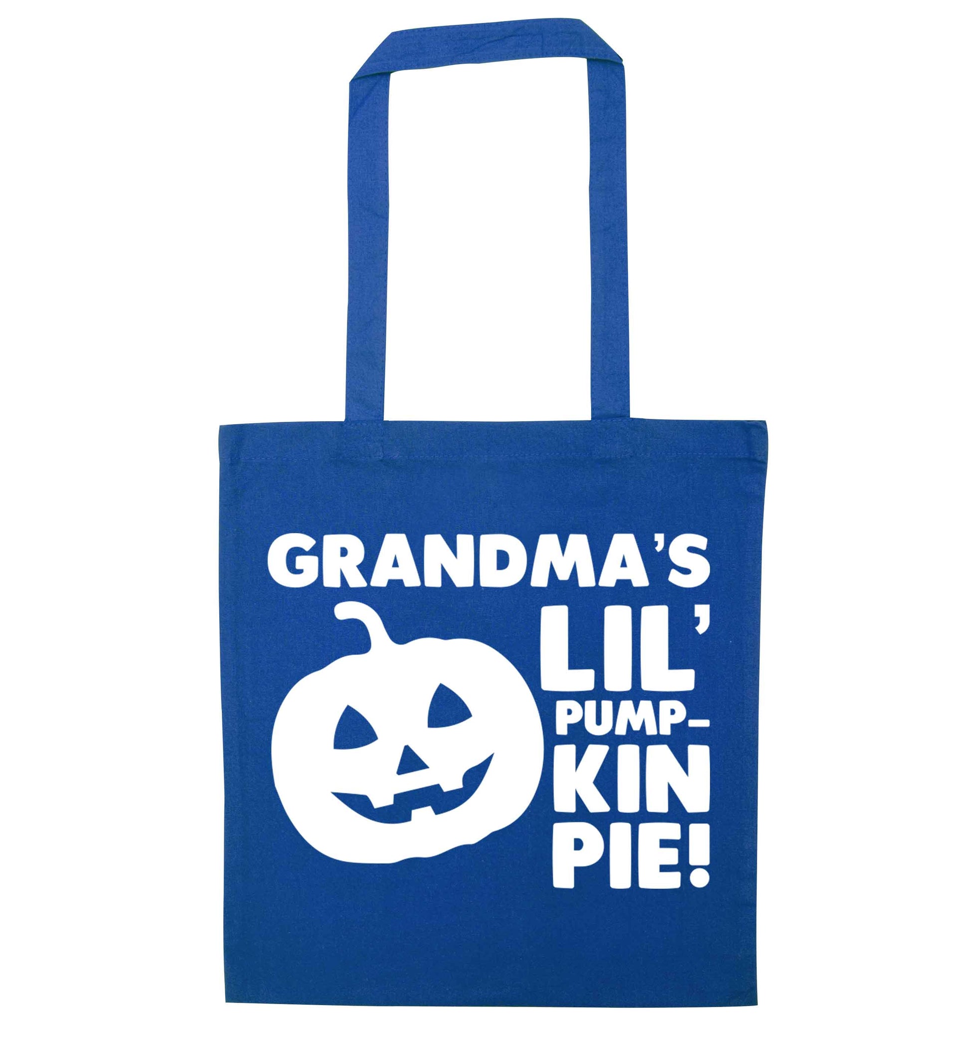 Grandma's lil' pumpkin pie blue tote bag