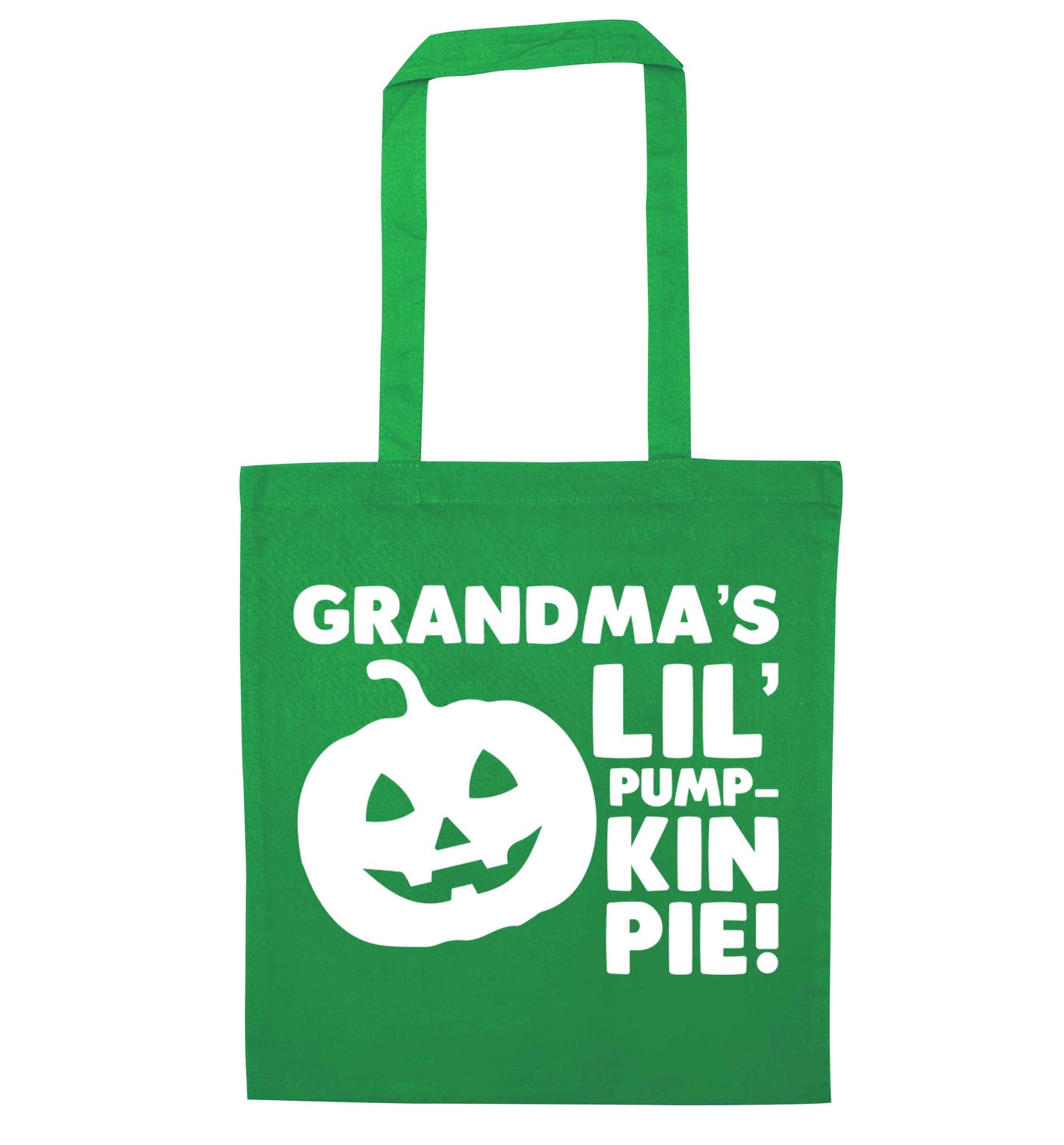 Grandma's lil' pumpkin pie green tote bag