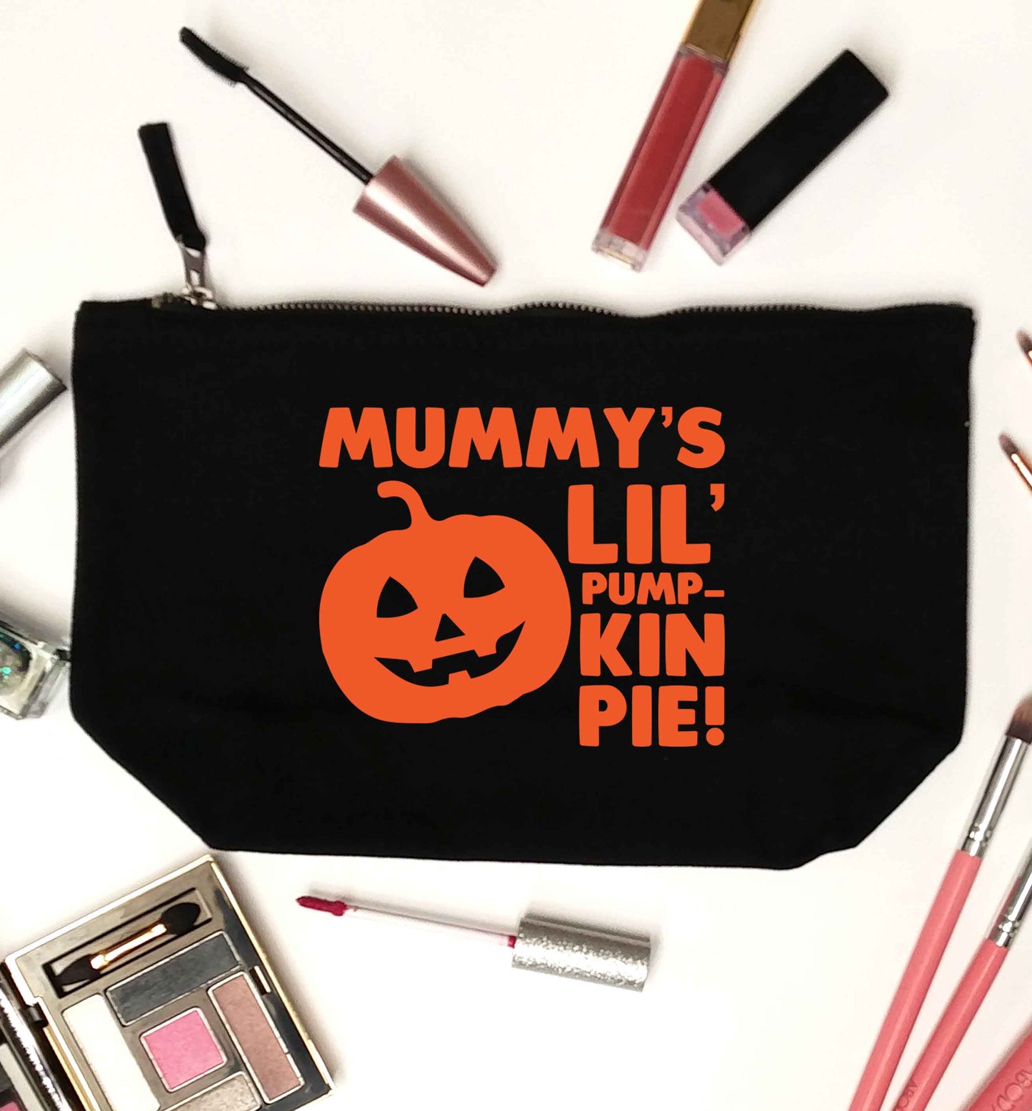 Mummy's lil' pumpkin pie black makeup bag