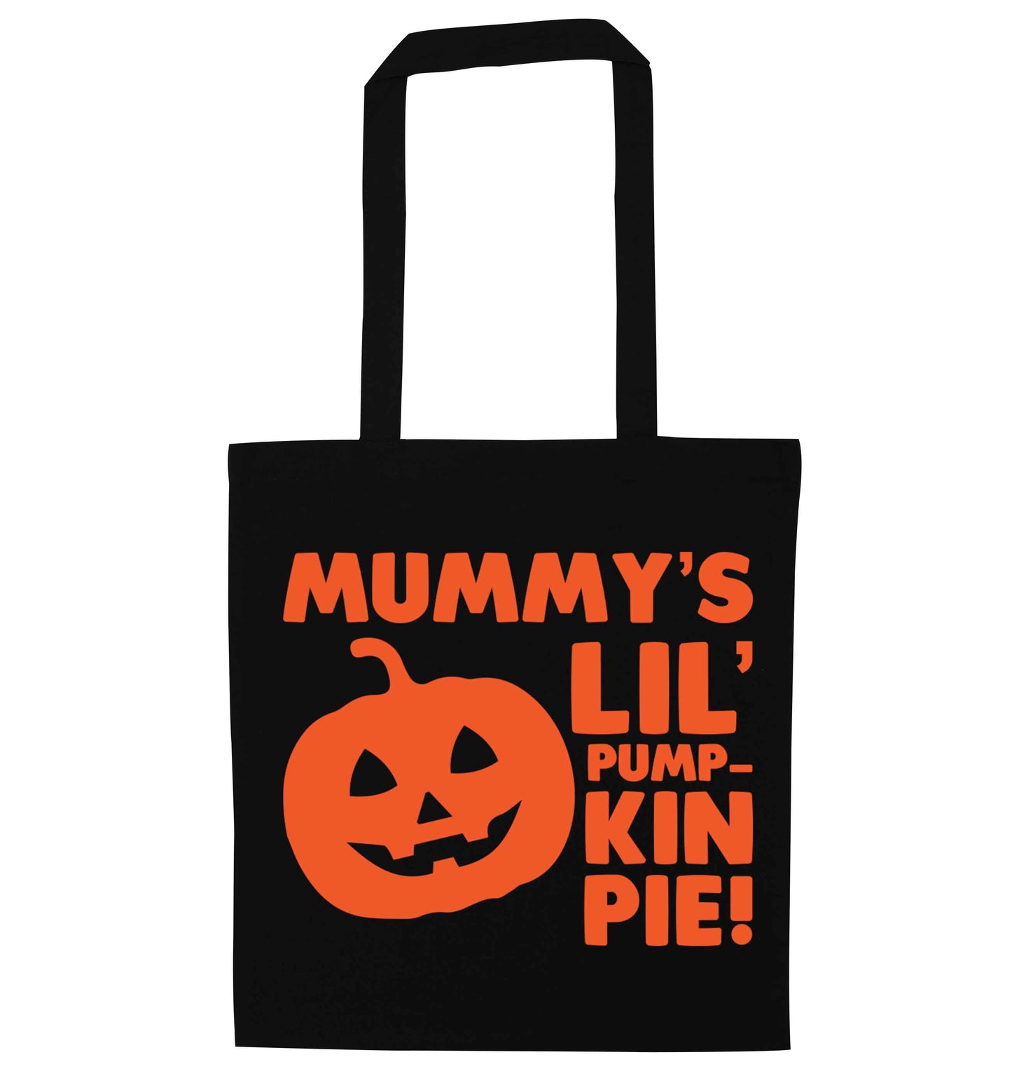Mummy's lil' pumpkin pie black tote bag