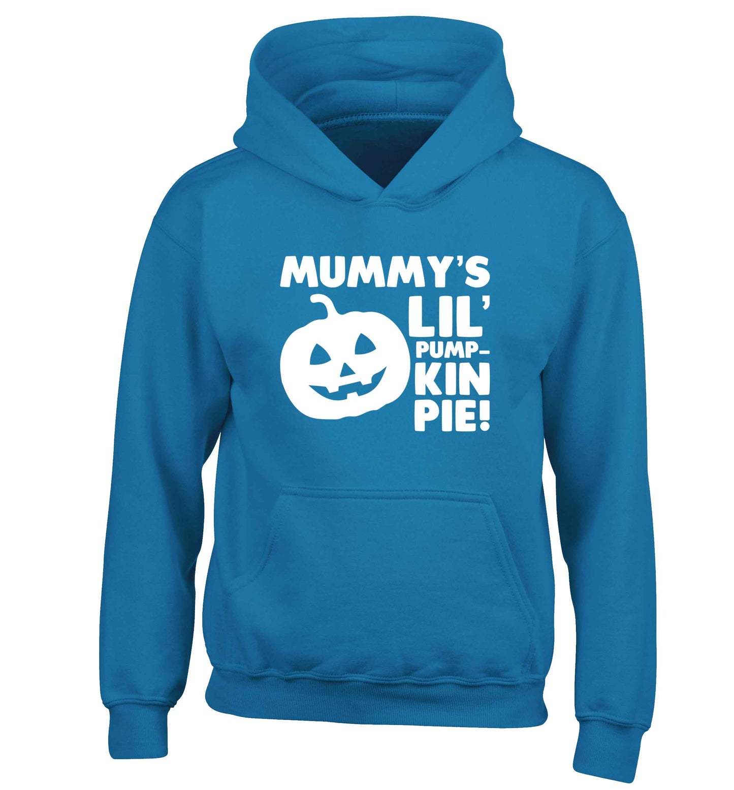 Mummy's lil' pumpkin pie children's blue hoodie 12-13 Years