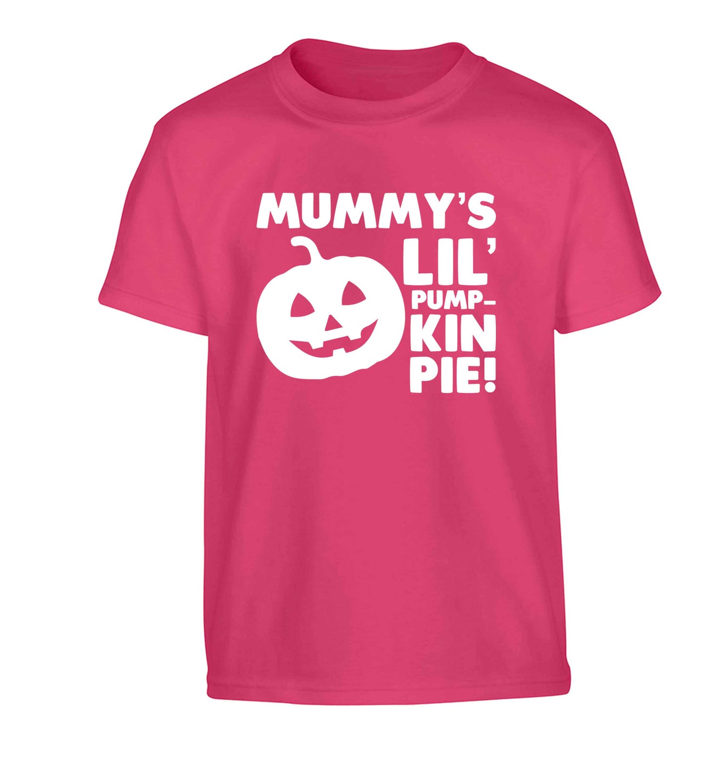 Mummy's lil' pumpkin pie Children's pink Tshirt 12-13 Years