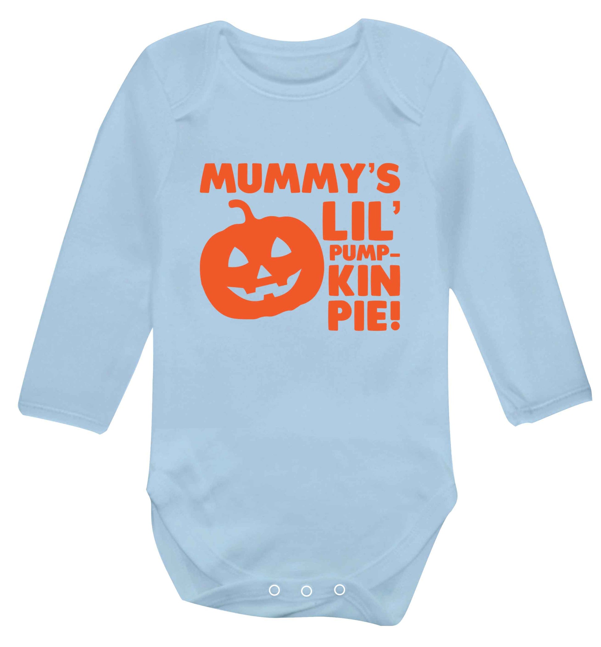 Mummy's lil' pumpkin pie baby vest long sleeved pale blue 6-12 months