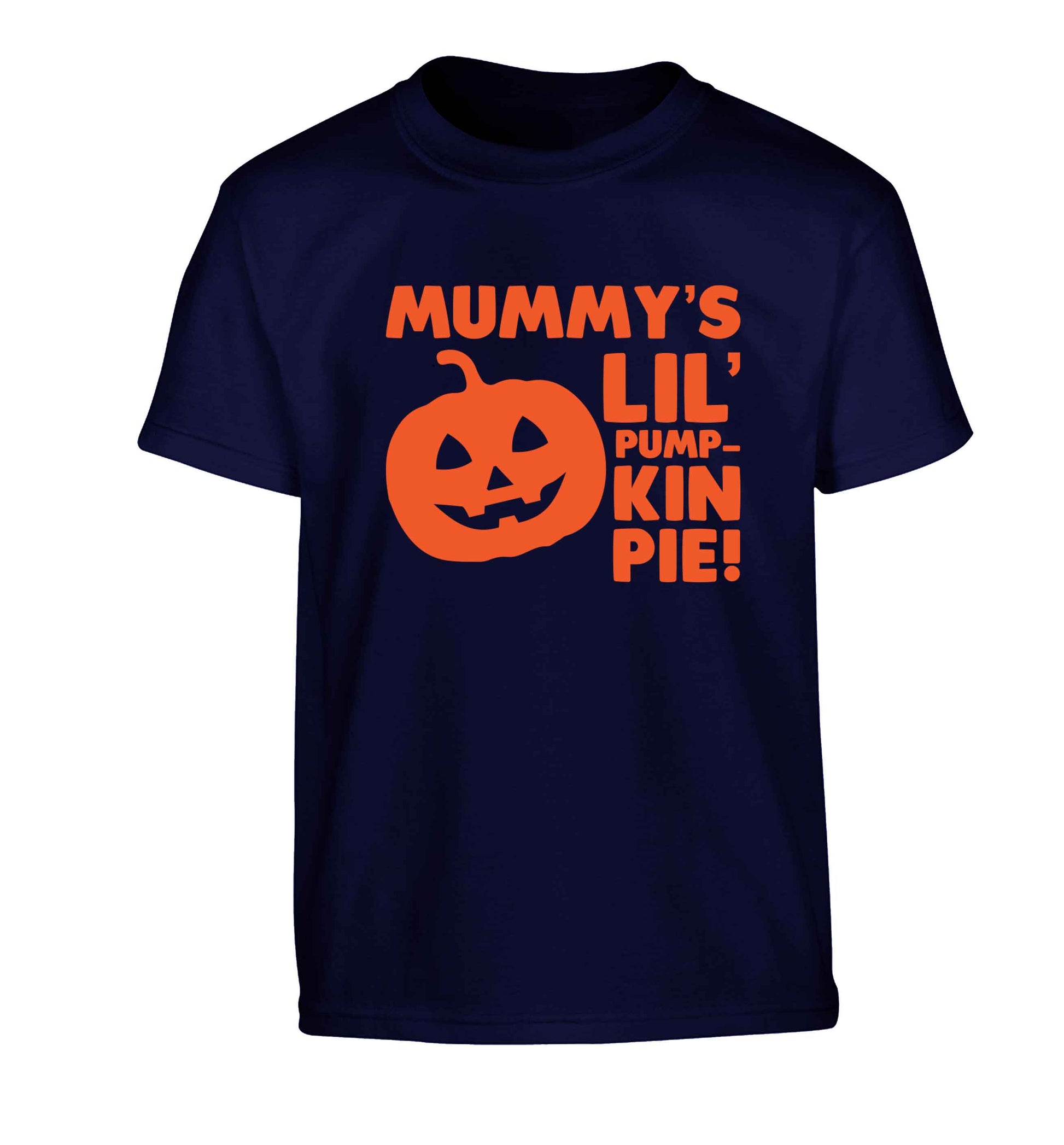 Mummy's lil' pumpkin pie Children's navy Tshirt 12-13 Years