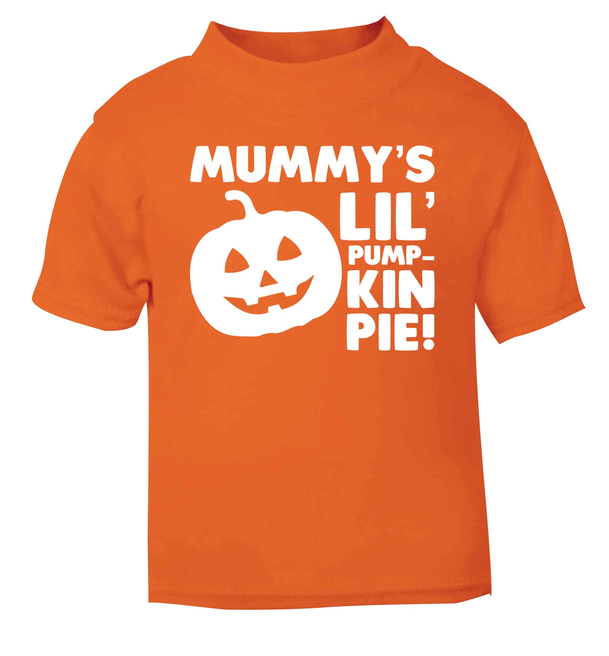 Mummy's lil' pumpkin pie orange baby toddler Tshirt 2 Years