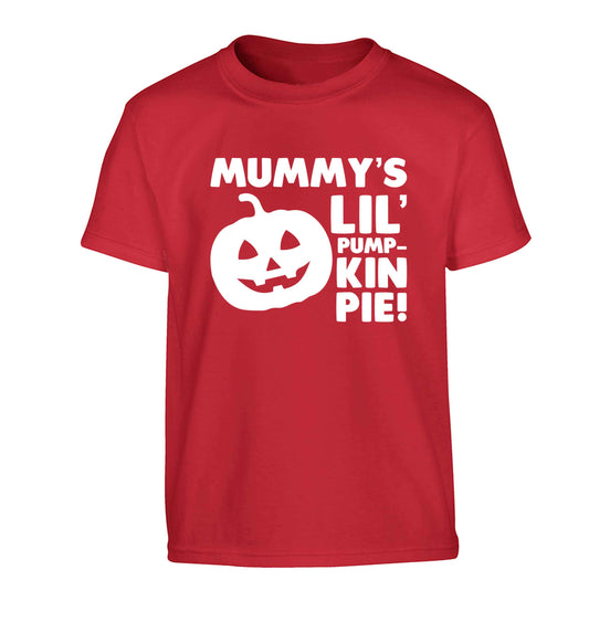 Mummy's lil' pumpkin pie Children's red Tshirt 12-13 Years