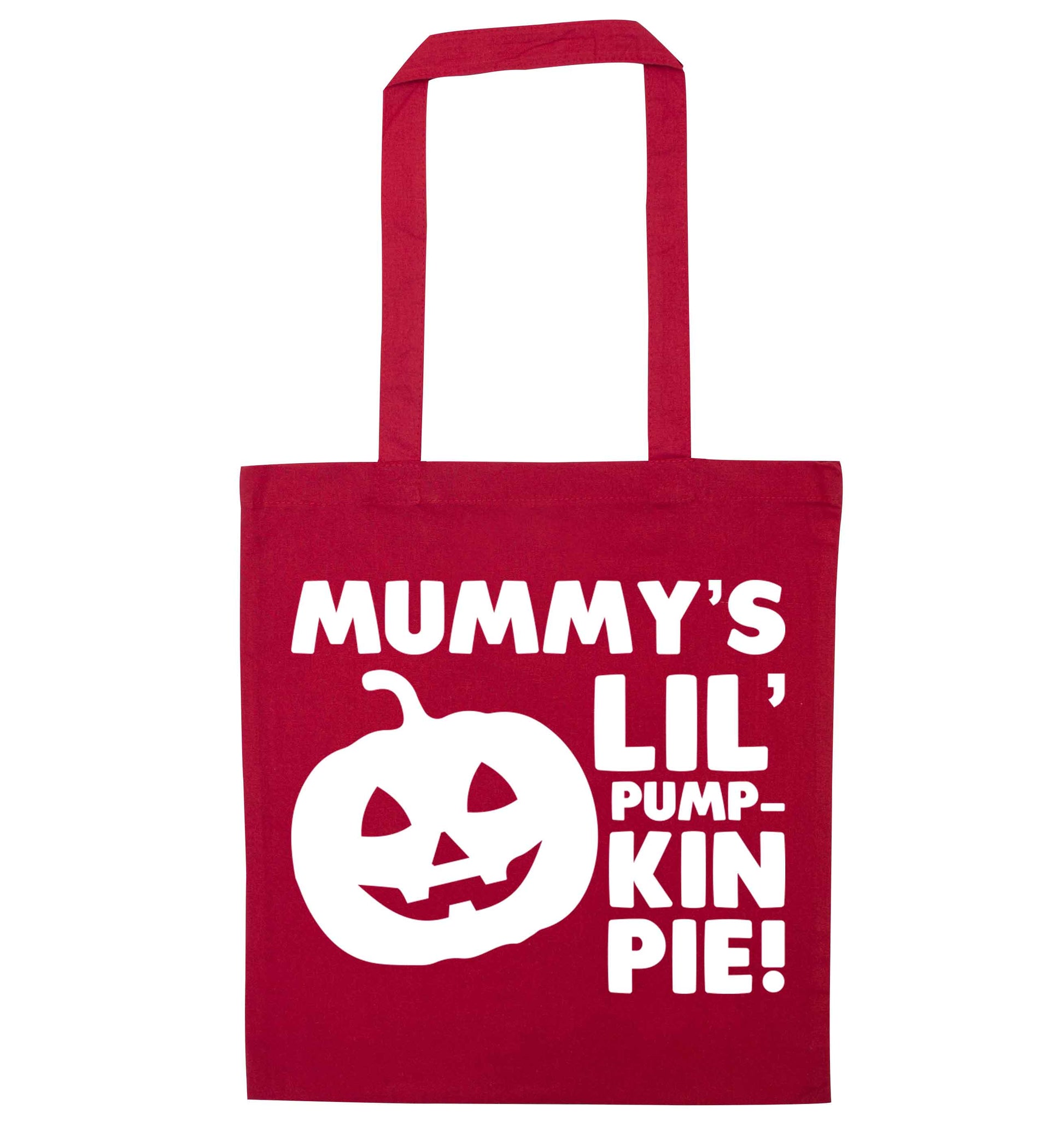 Mummy's lil' pumpkin pie red tote bag