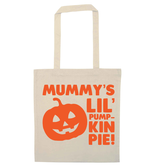 Mummy's lil' pumpkin pie natural tote bag