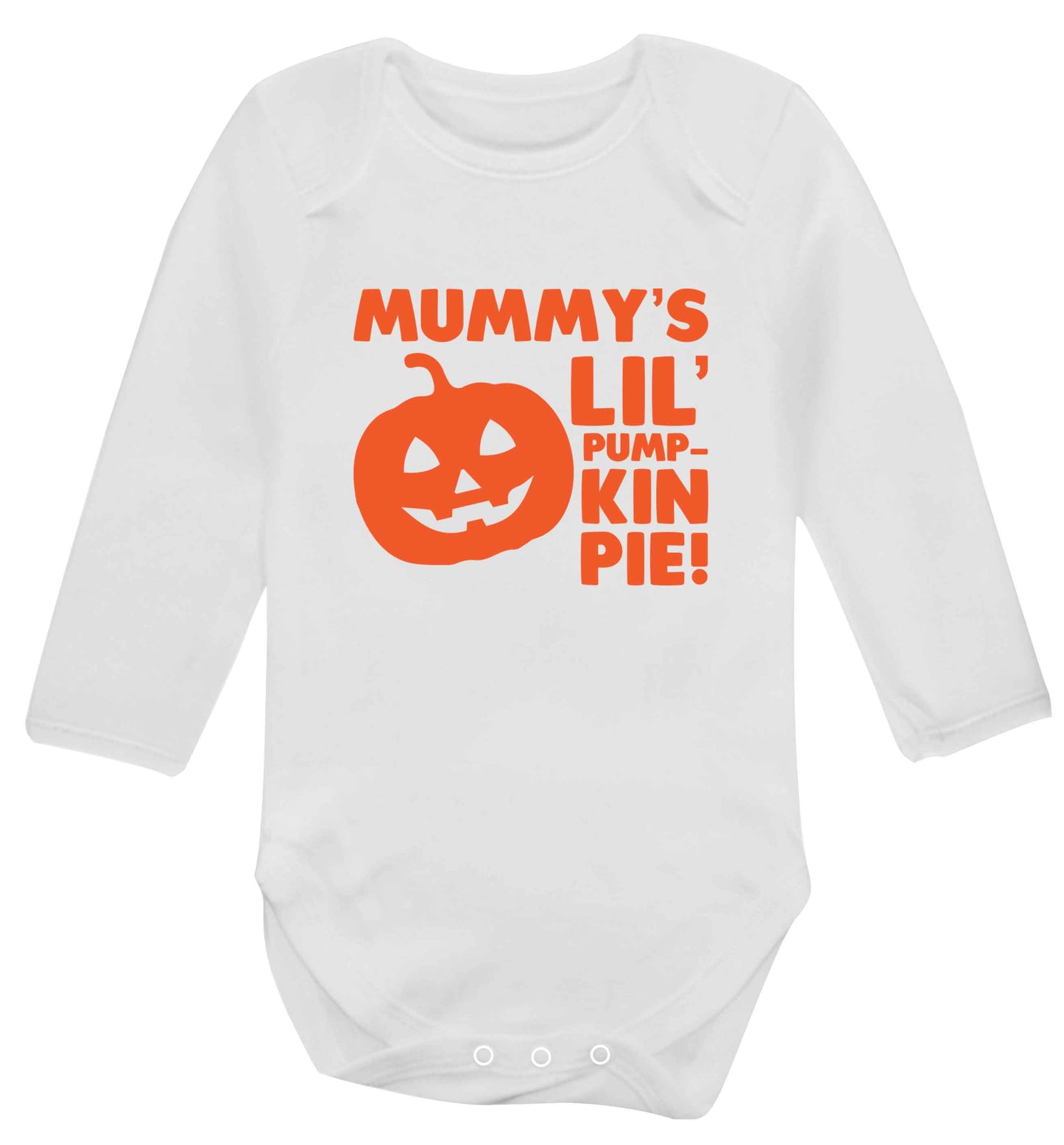 Mummy's lil' pumpkin pie baby vest long sleeved white 6-12 months