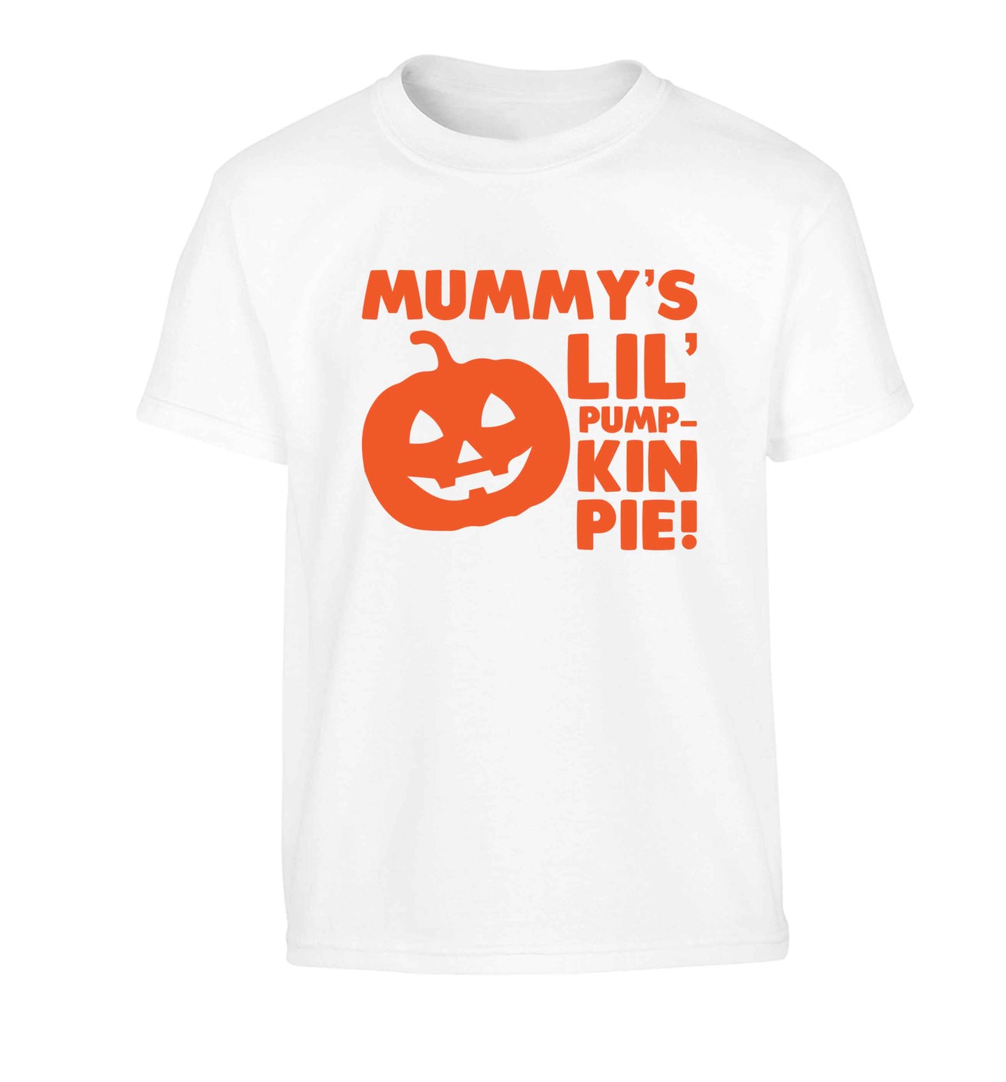Mummy's lil' pumpkin pie Children's white Tshirt 12-13 Years