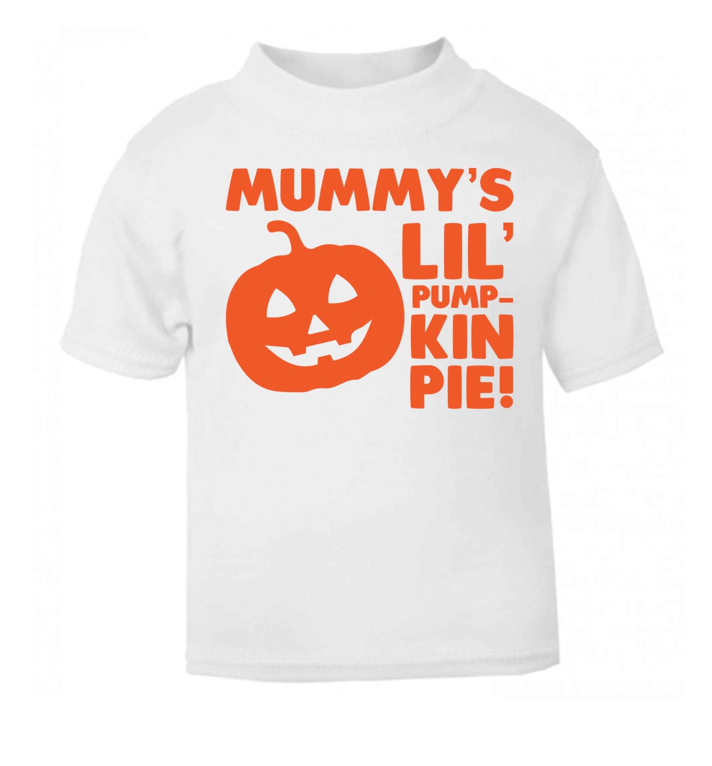 Mummy's lil' pumpkin pie white baby toddler Tshirt 2 Years