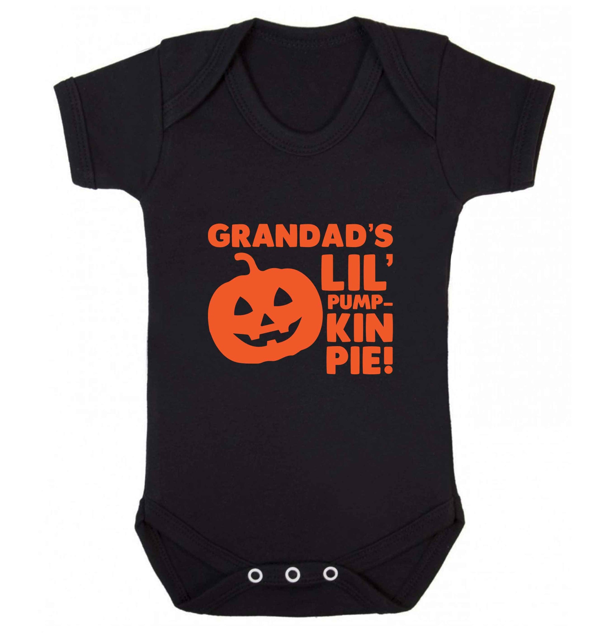 Grandad's lil' pumpkin pie baby vest black 18-24 months