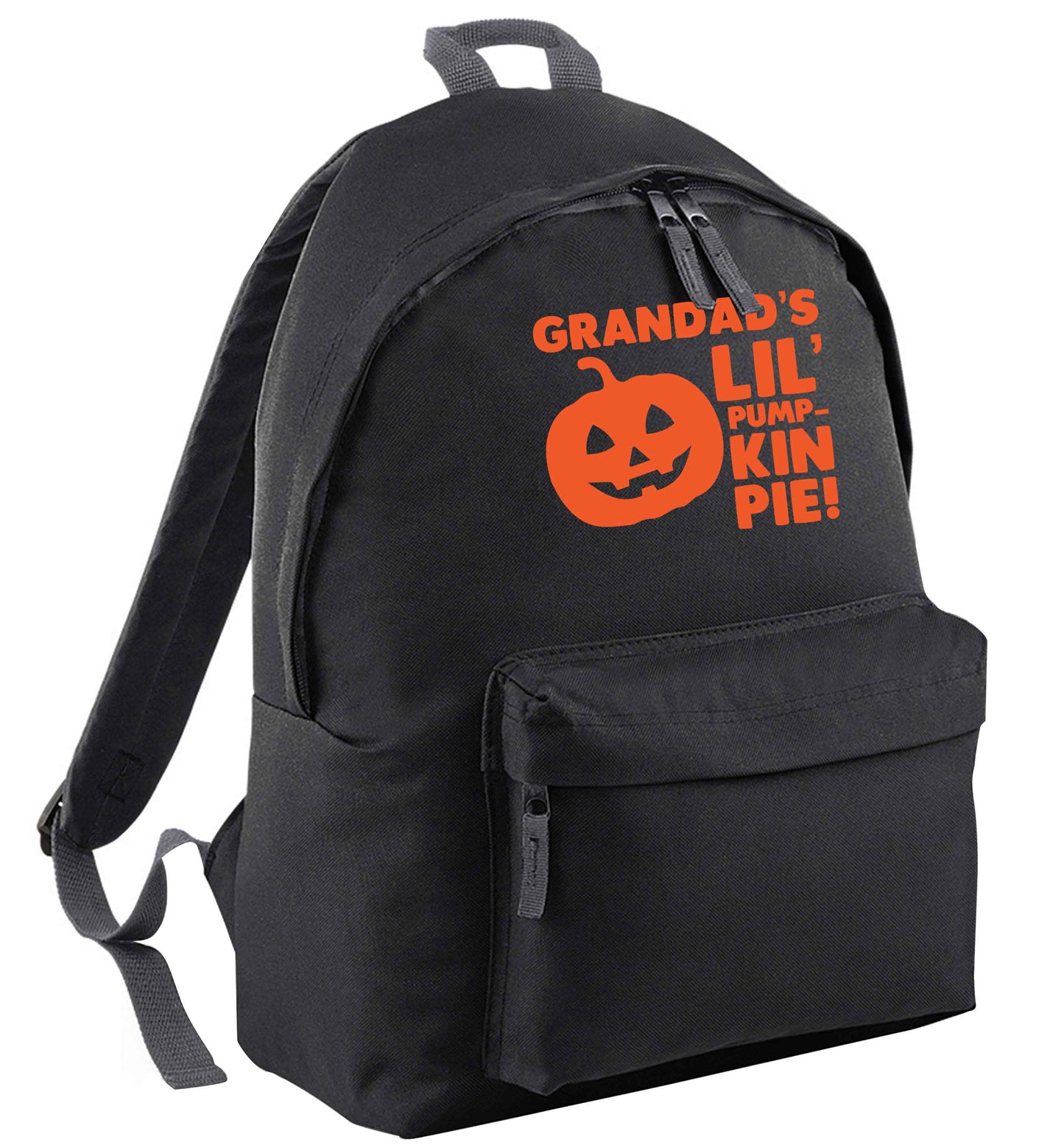 Grandad's lil' pumpkin pie black adults backpack