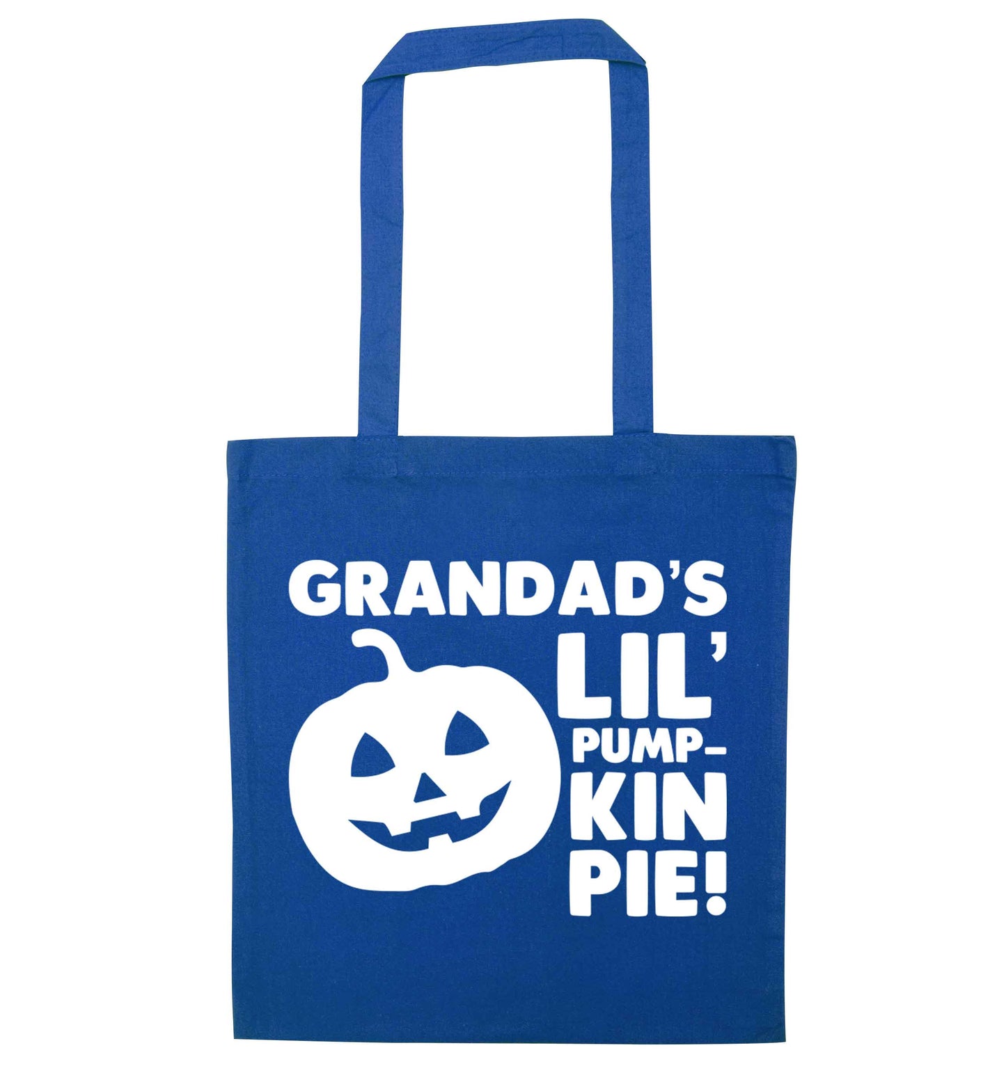 Daddy's lil' pumpkin pie blue tote bag