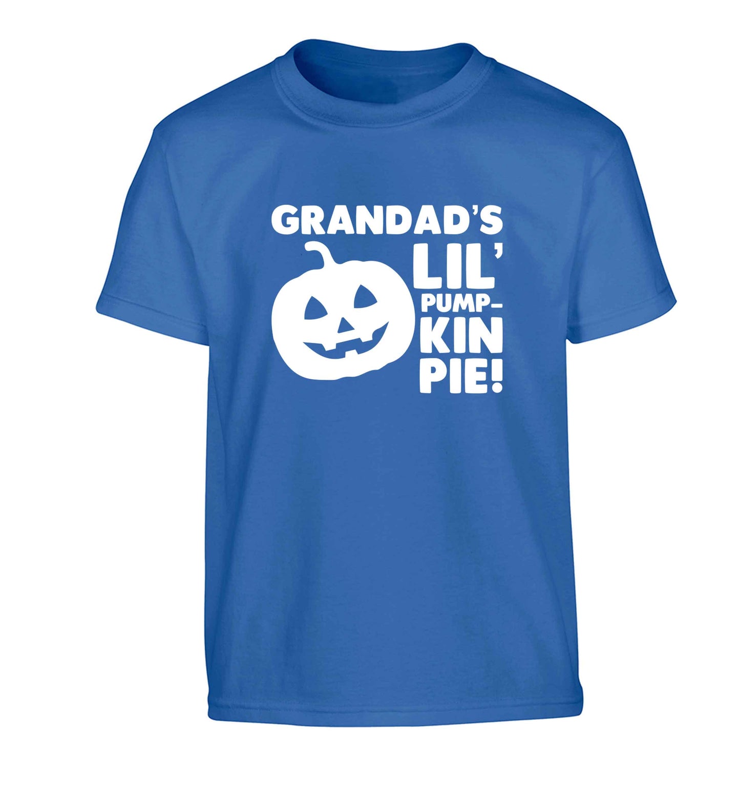 Grandad's lil' pumpkin pie Children's blue Tshirt 12-13 Years