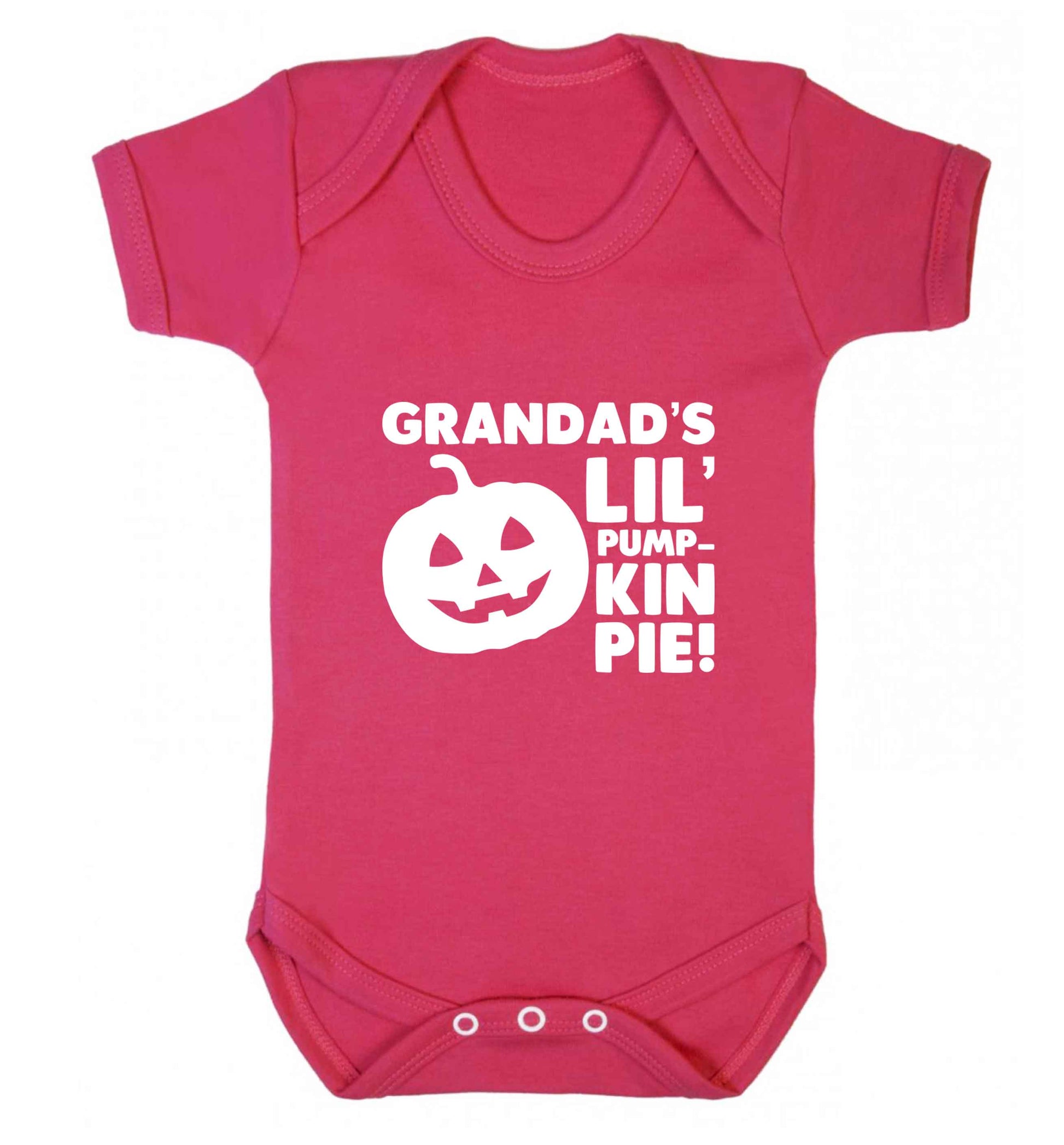 Grandad's lil' pumpkin pie baby vest dark pink 18-24 months